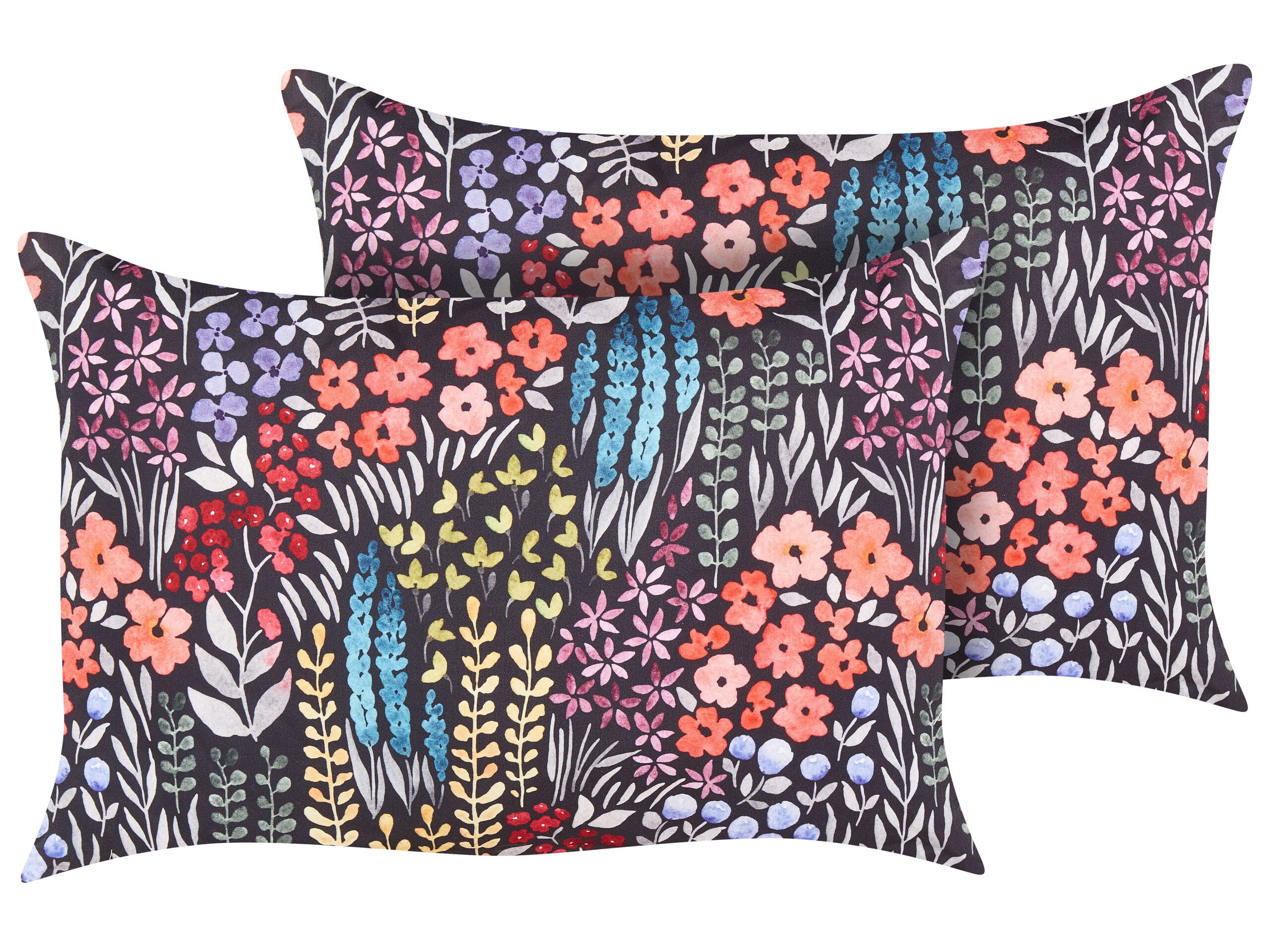 Set of 2 Outdoor Cushions Floral Motif 40 x 60 cm Multicolour CASTELARO - Gemini Interiors