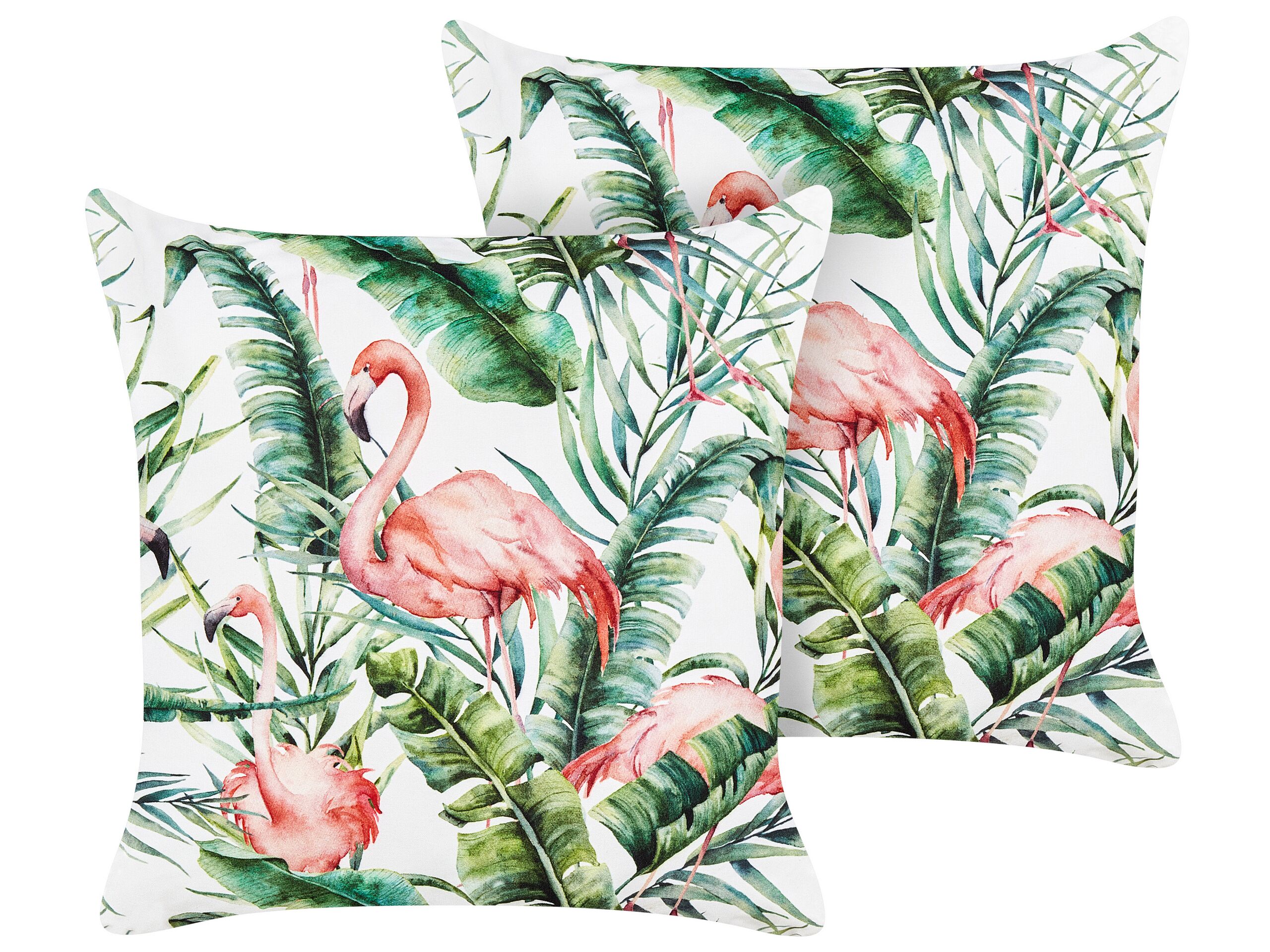 Set of 2 Outdoor Cushions Flamingo Pattern 45 x 45 cm Multicolour ELLERA - Gemini Interiors