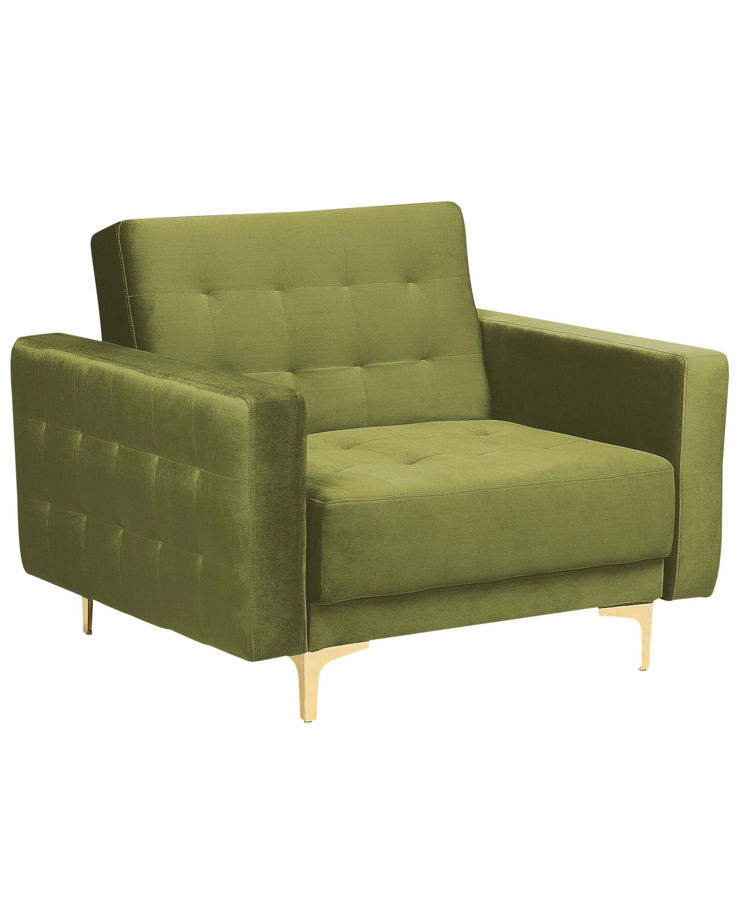 Velvet Armchair Green ABERDEEN - Gemini Interiors