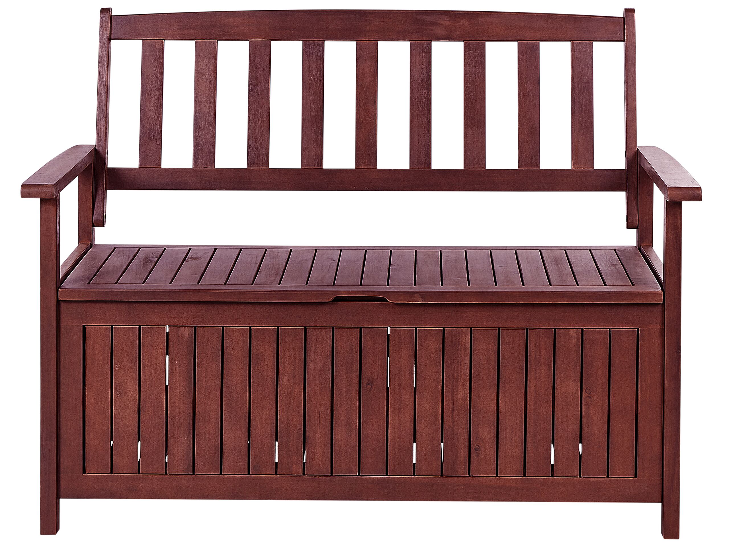 Acacia Wood Garden Bench with Storage 120 cm Mahogany Brown SOVANA - Gemini Interiors
