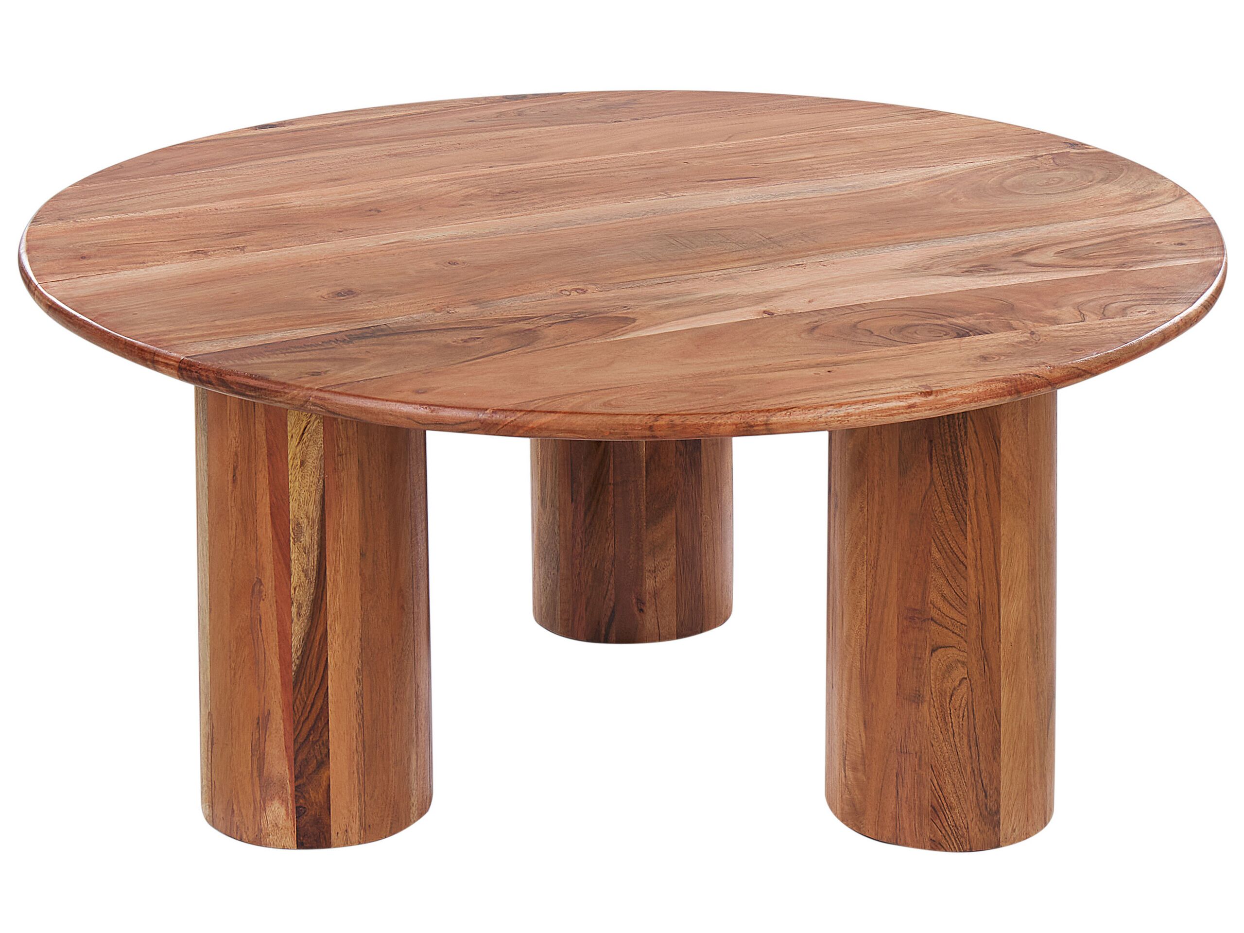 Acacia Wood Coffee Table Light COLINA - Gemini Interiors