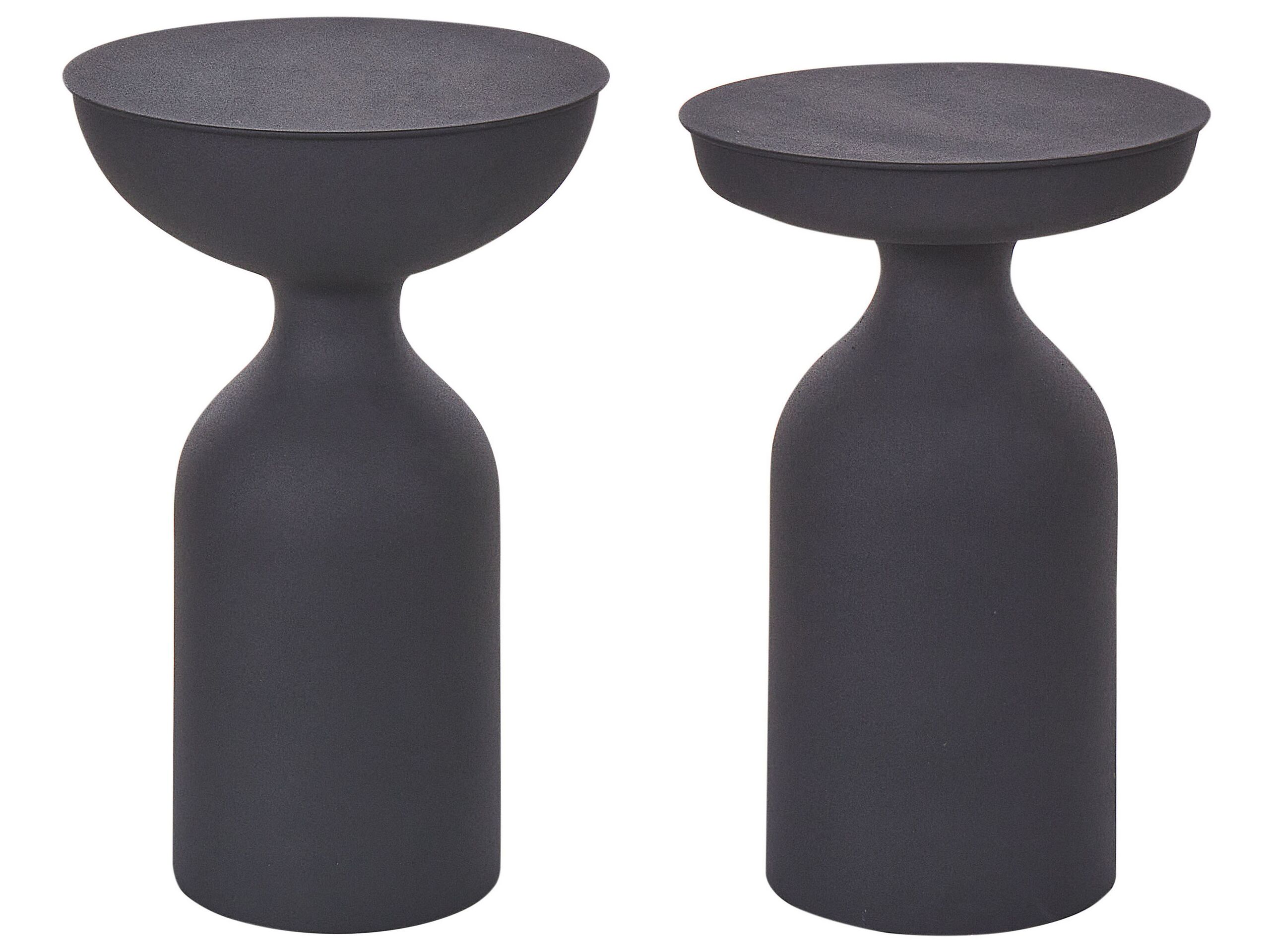 Set of 2 Metal Side Tables Black COTA/TENJO - Gemini Interiors