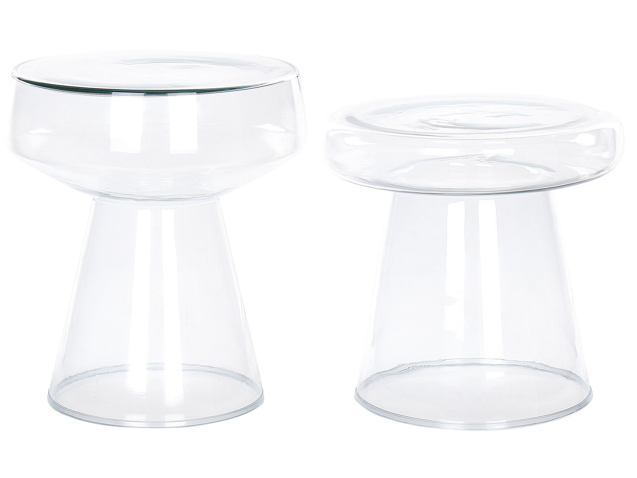 Set of 2 Glass Side Tables Transparent LAGUNA/CALDERA - Gemini Interiors