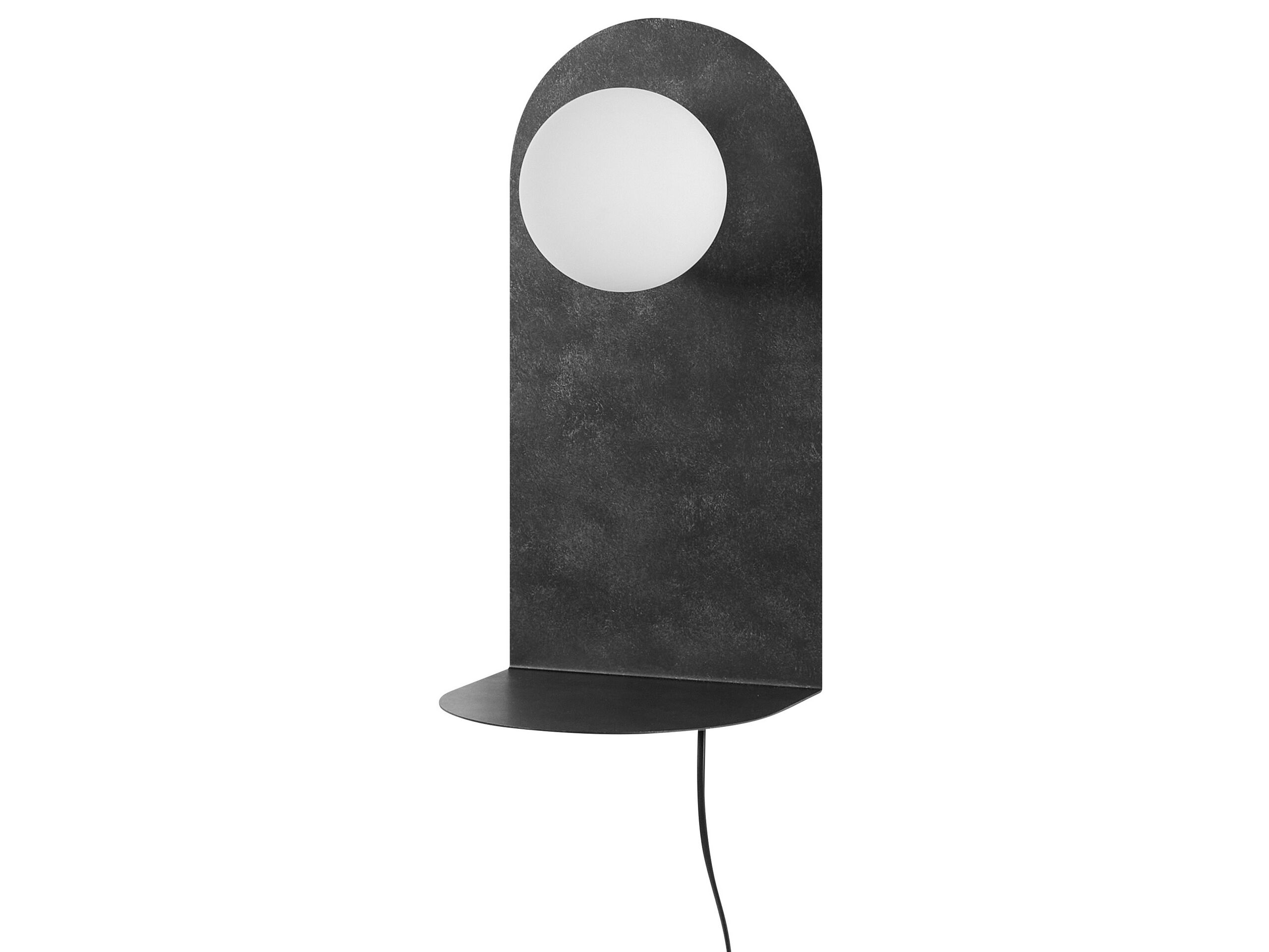 Metal Wall Lamp with Shelf Graphite Grey MAPI - Gemini Interiors