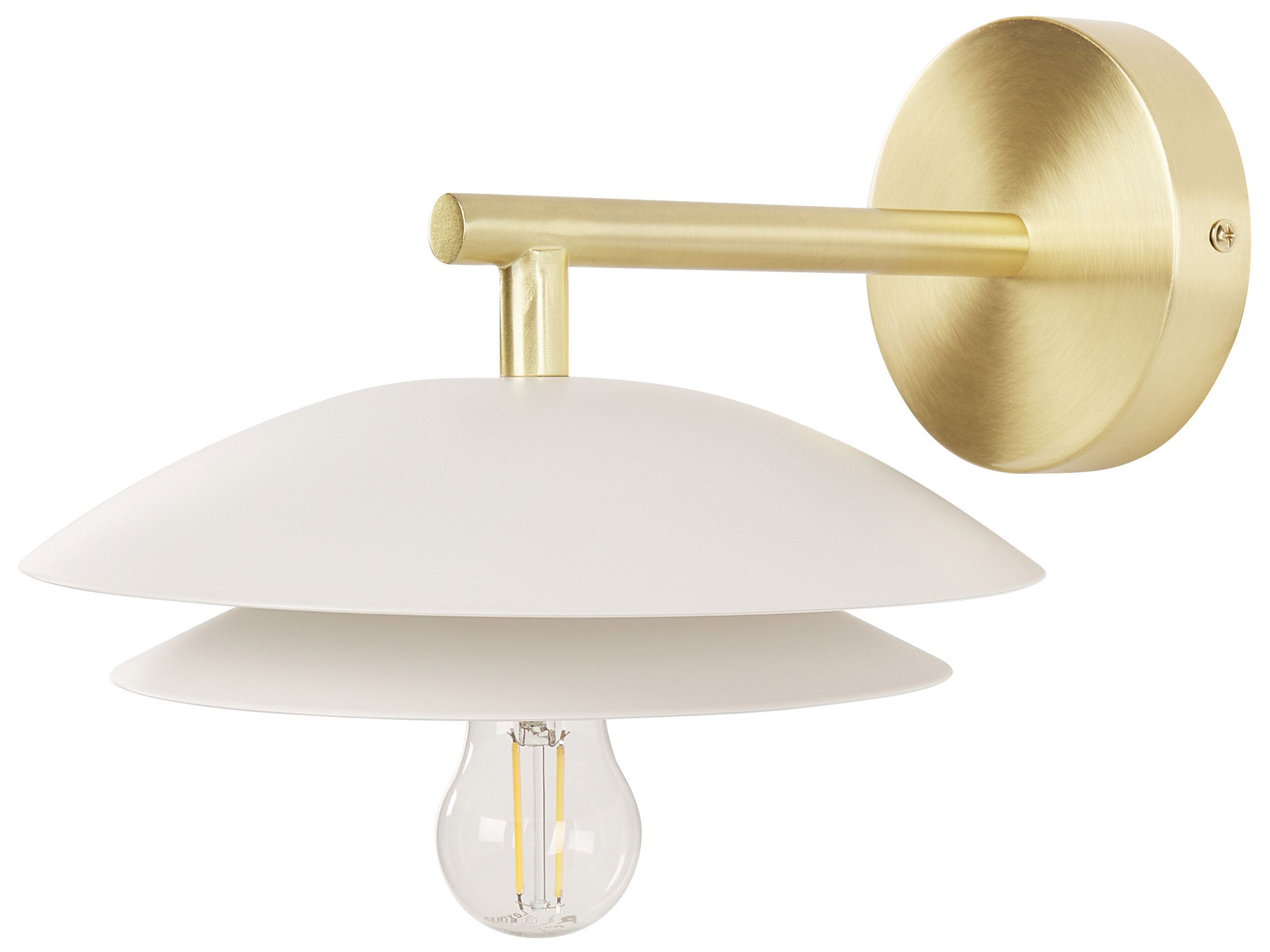 Metal Wall Lamp White LASOLO - Gemini Interiors