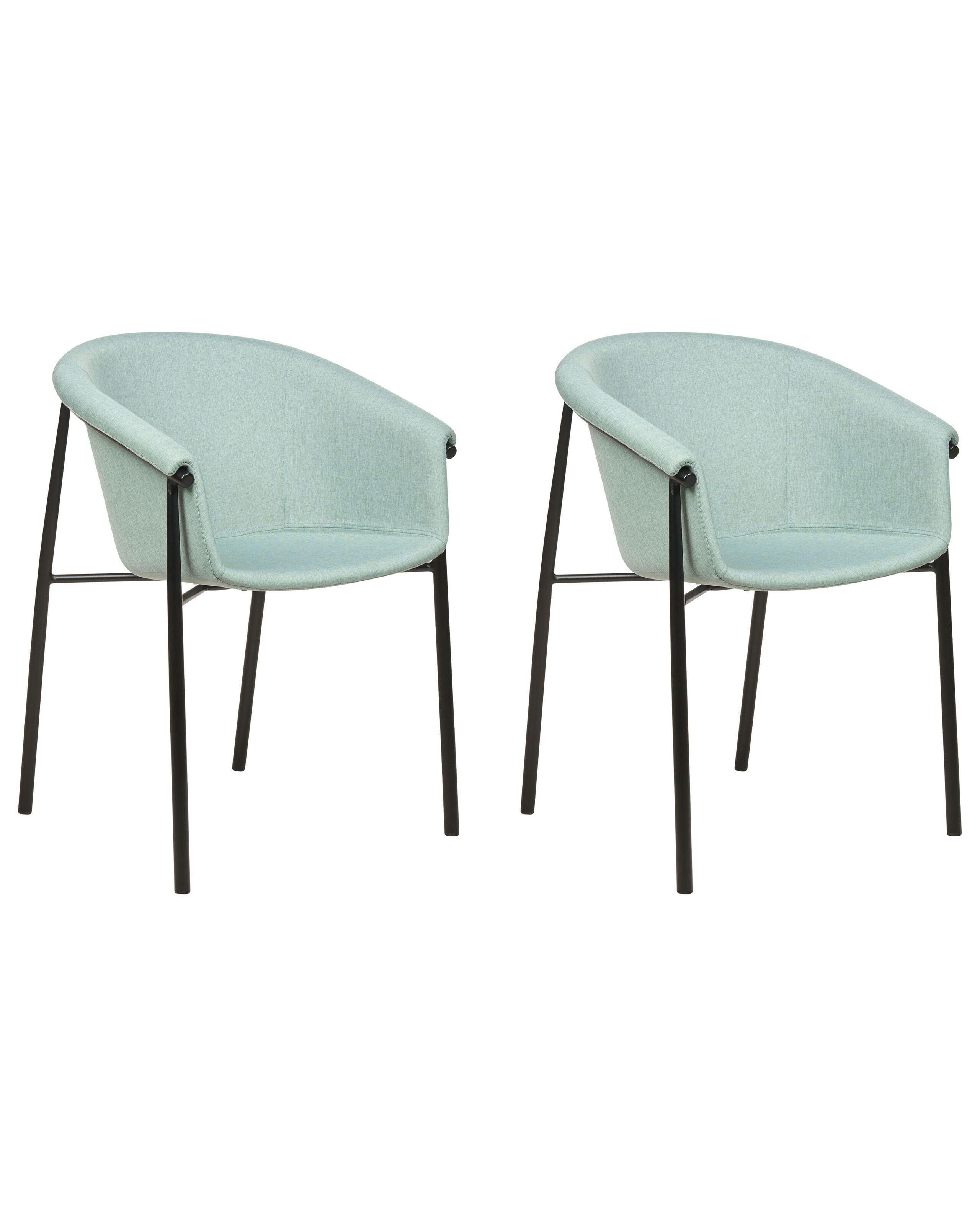 Set of 2 Fabric Dining Chairs Mint Green AMES - Gemini Interiors