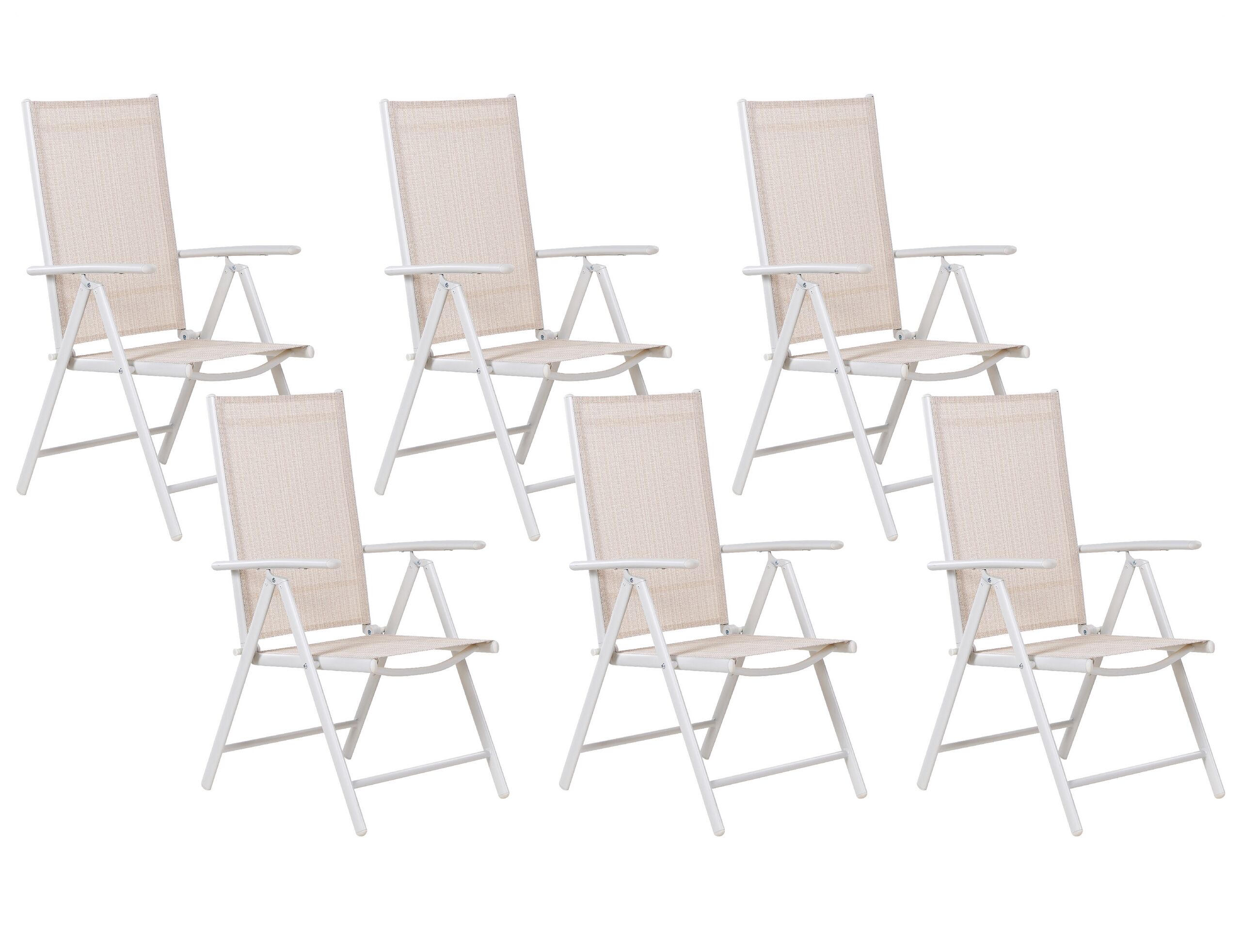 Set of 6 Garden Folding Chairs Beige CATANIA - Gemini Interiors