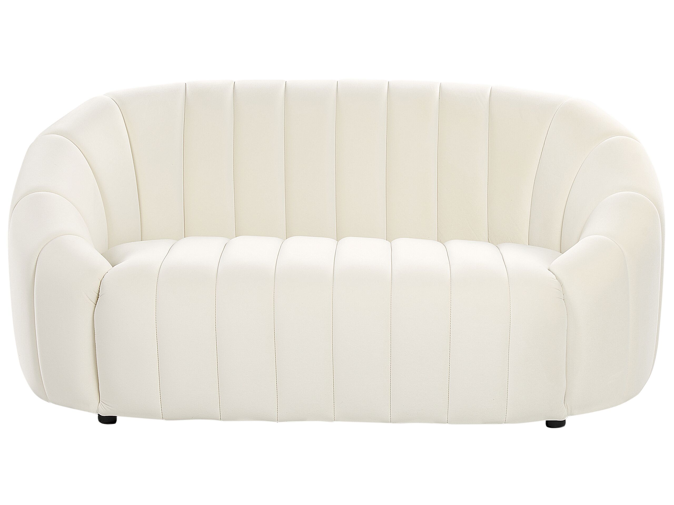 2 Seater Velvet Sofa Off-White MALUNG - Gemini Interiors