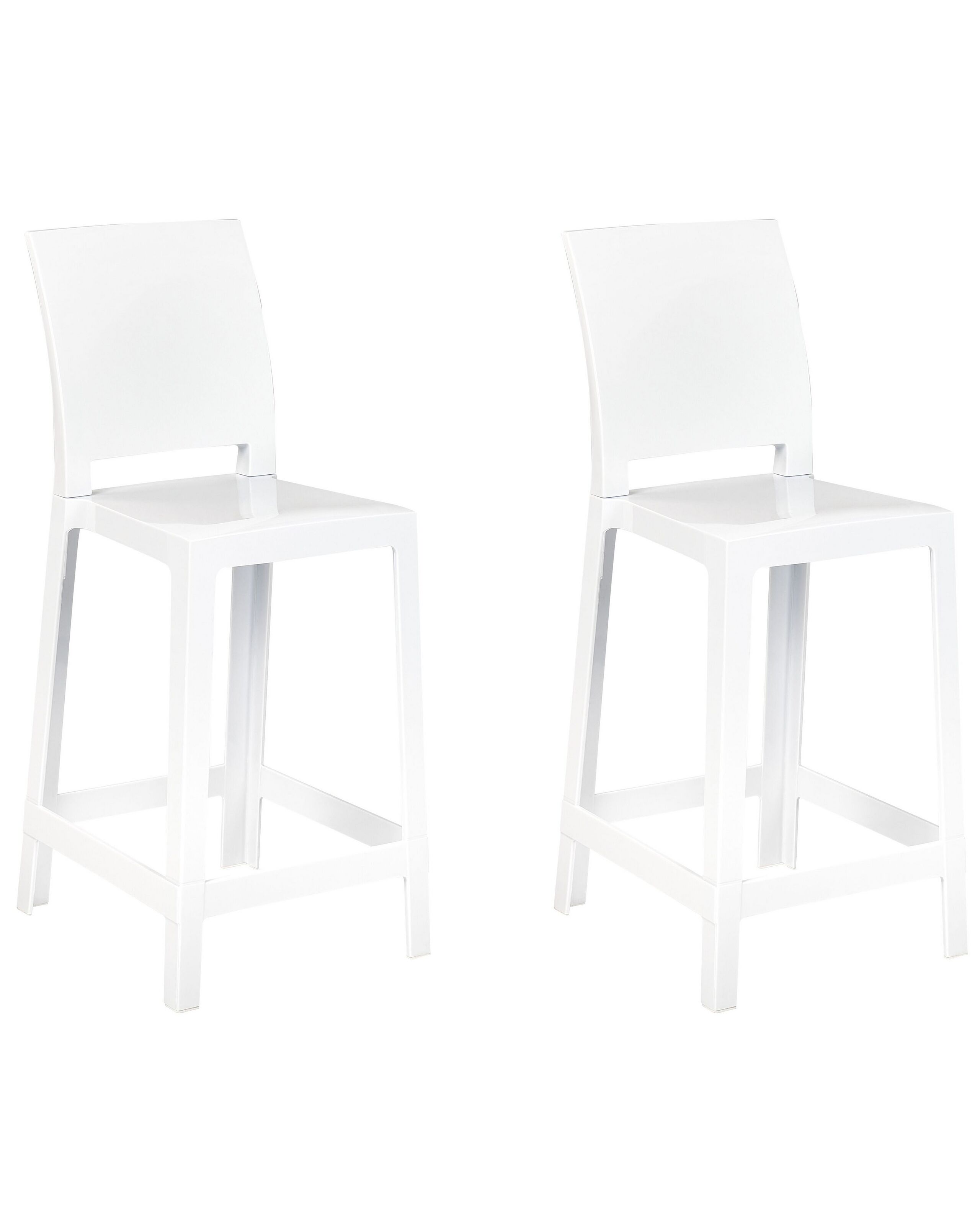 Set of 2 Bar Chairs White WELLINGTON - Gemini Interiors