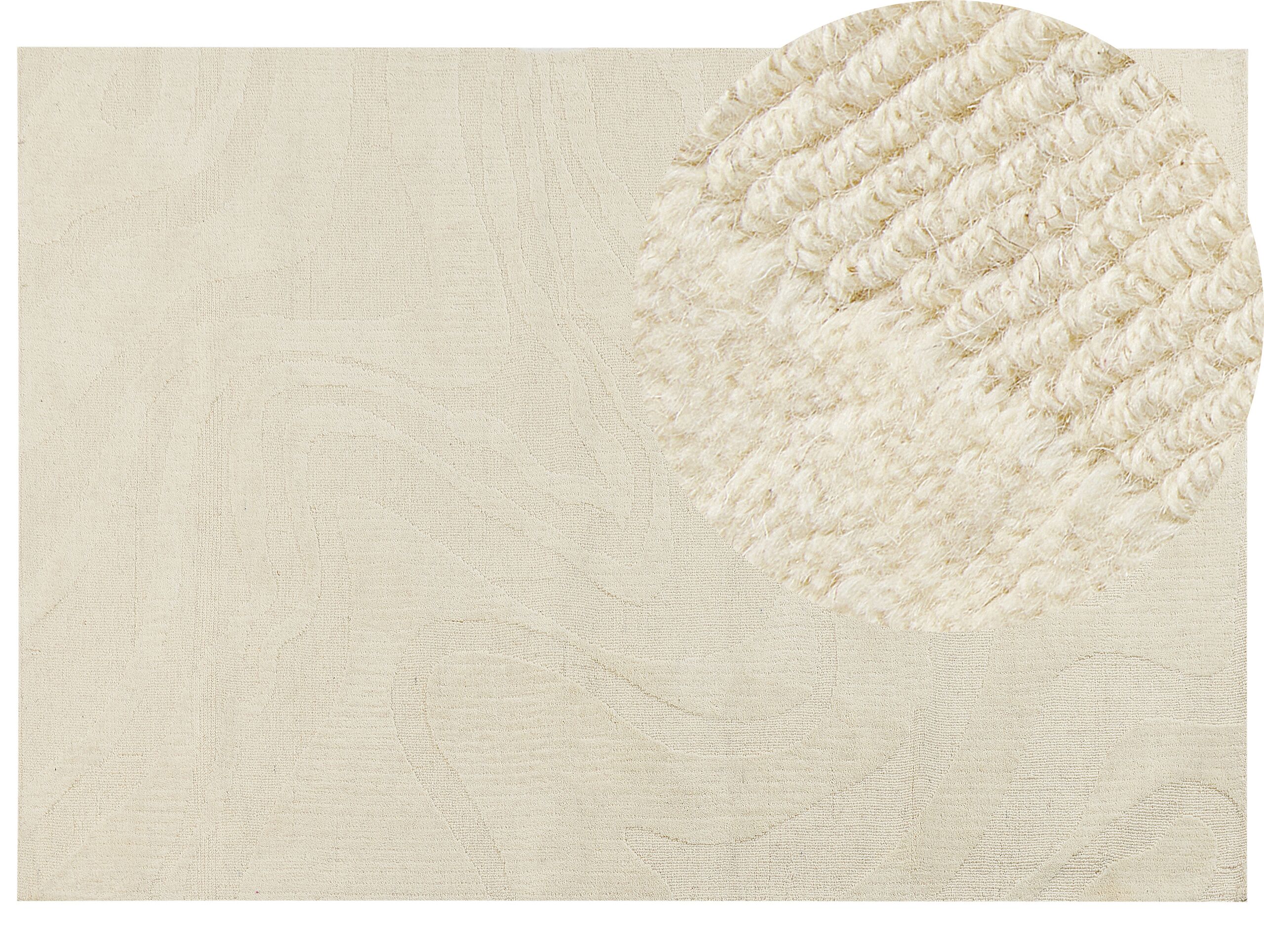 Wool Area Rug 160x230cm Beige - Gemini Interiors