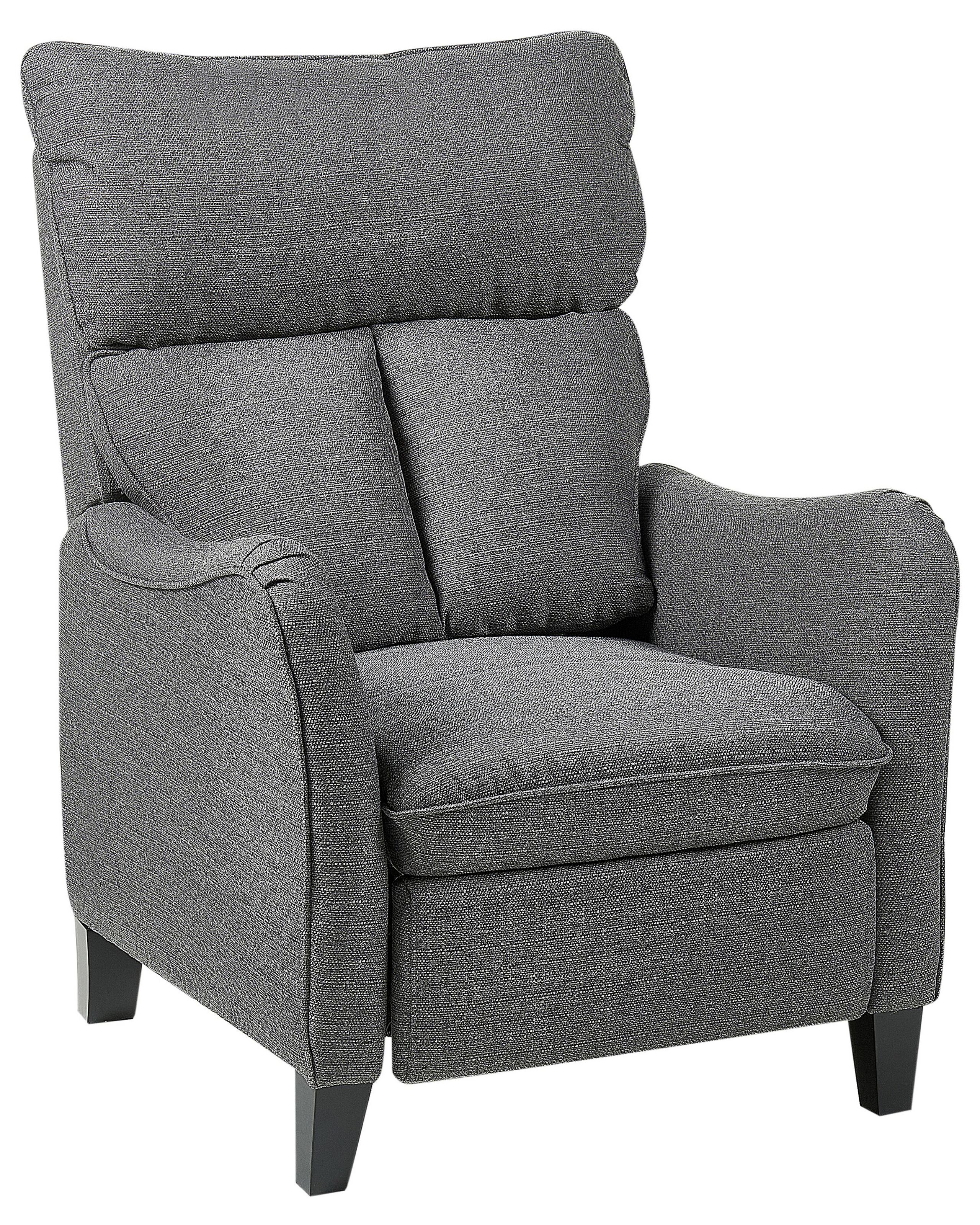Fabric Recliner Chair Grey ROYSTON - Gemini Interiors