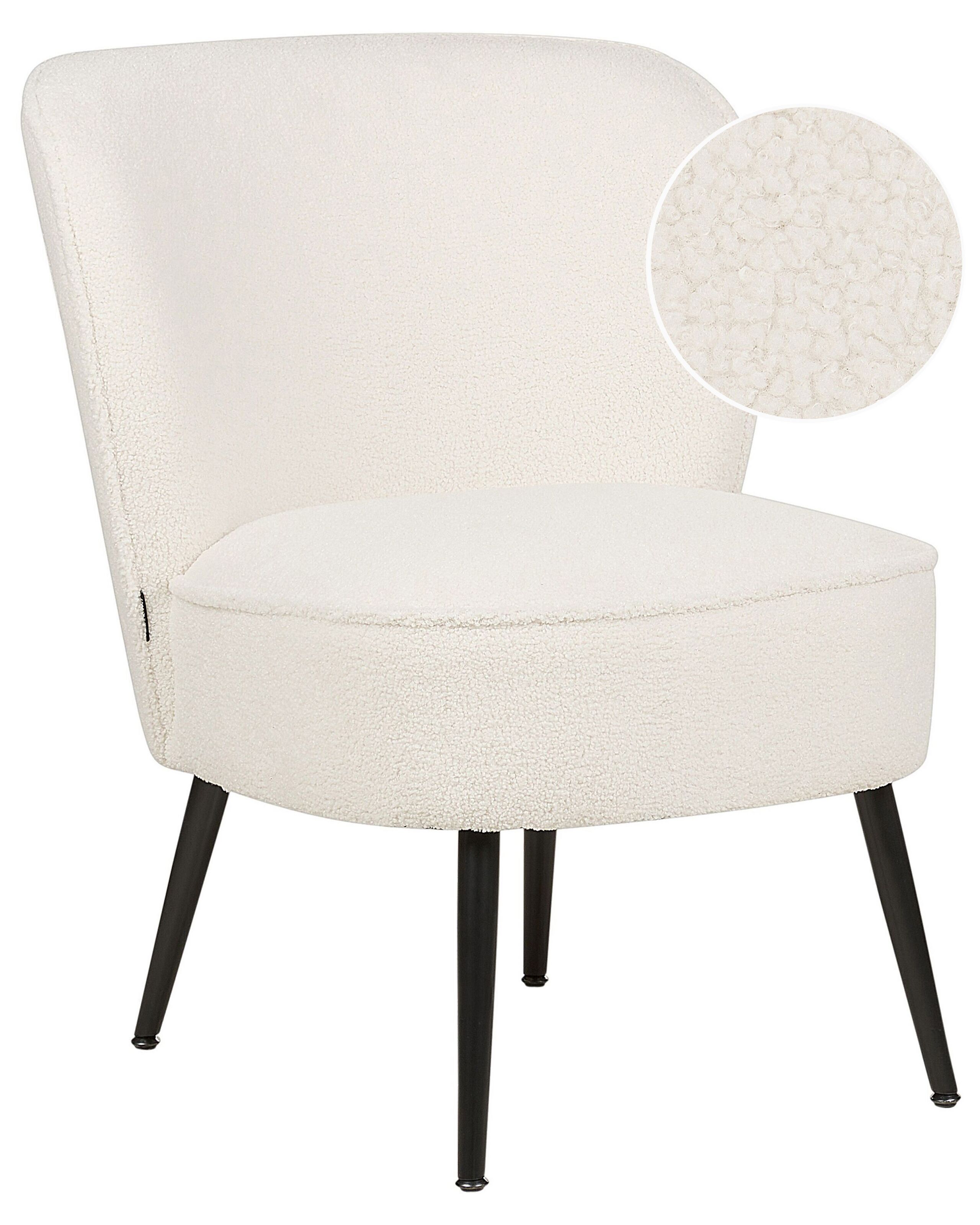 Boucle Armchair White VOSS - Gemini Interiors