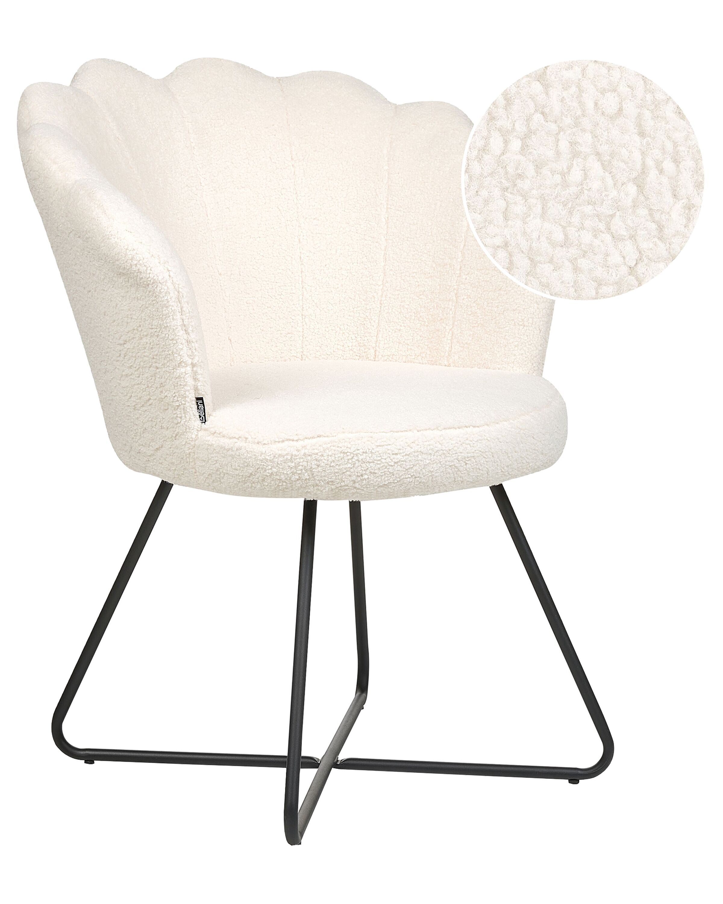 Boucle Armchair White LOVELOCK - Gemini Interiors