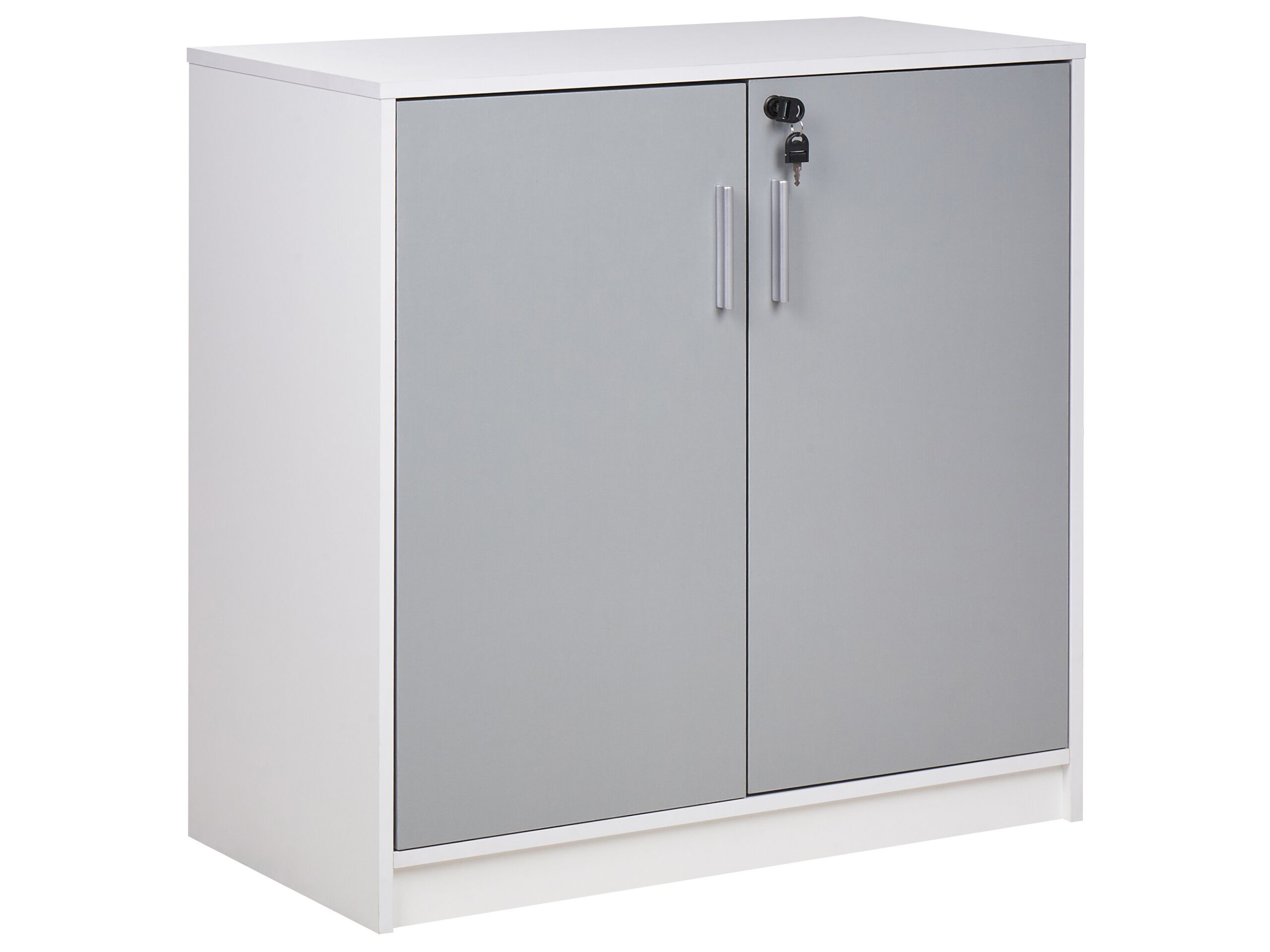 2 Door Storage Cabinet 80 cm Grey and White ZEHNA - Gemini Interiors