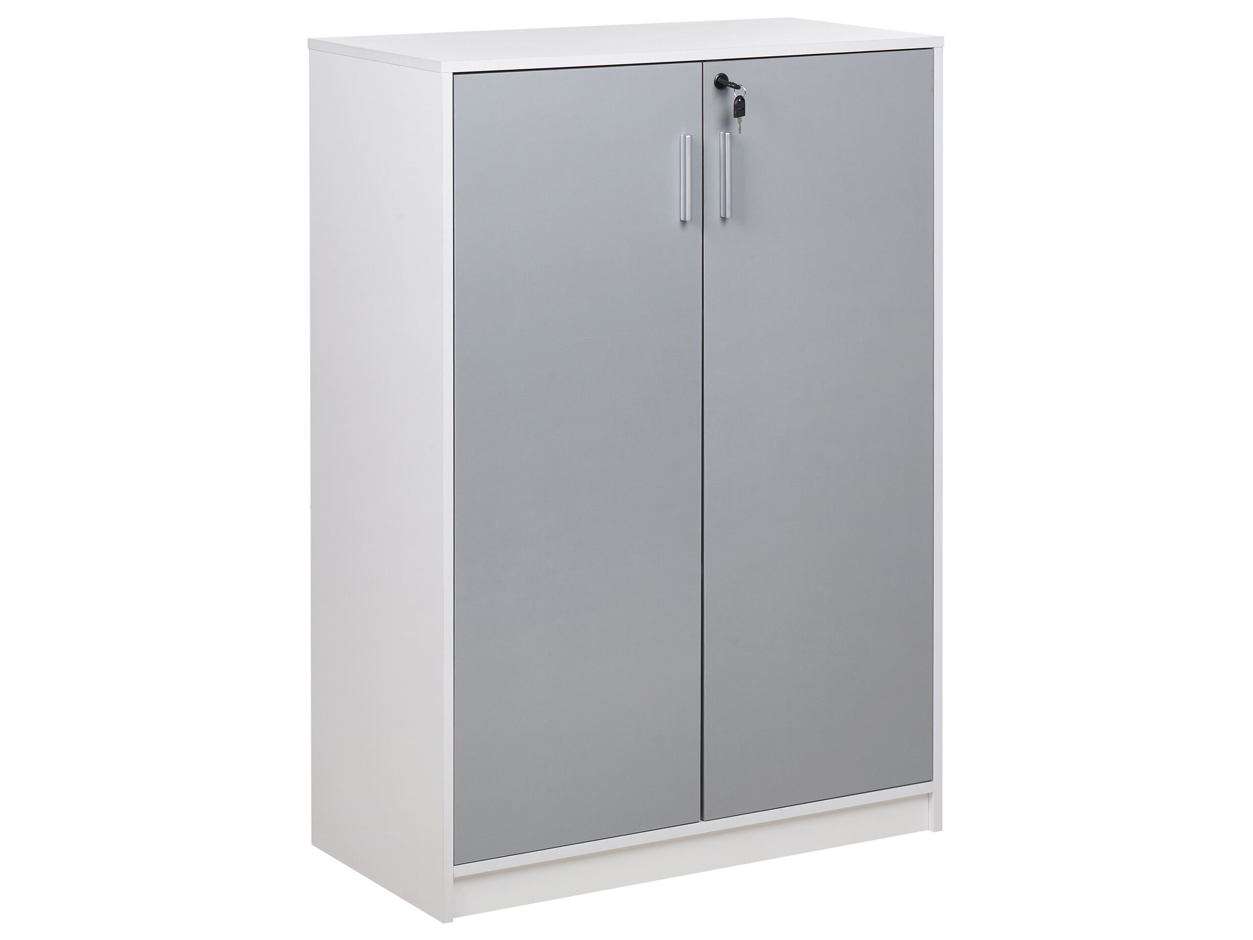 2 Door Storage Cabinet 117 cm Grey and White ZEHNA - Gemini Interiors