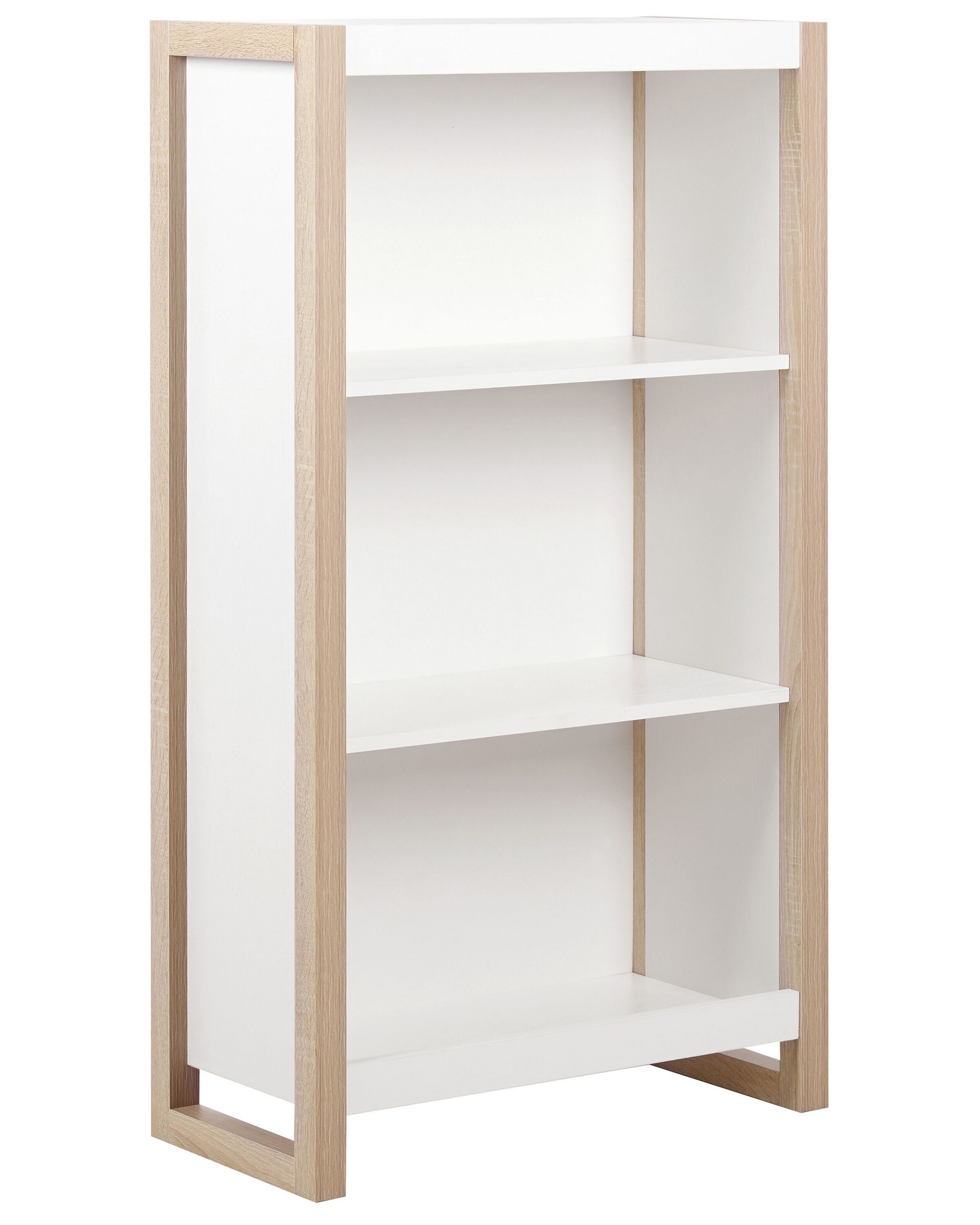 3 Tier Bookcase Light Wood with White JOHNSON - Gemini Interiors