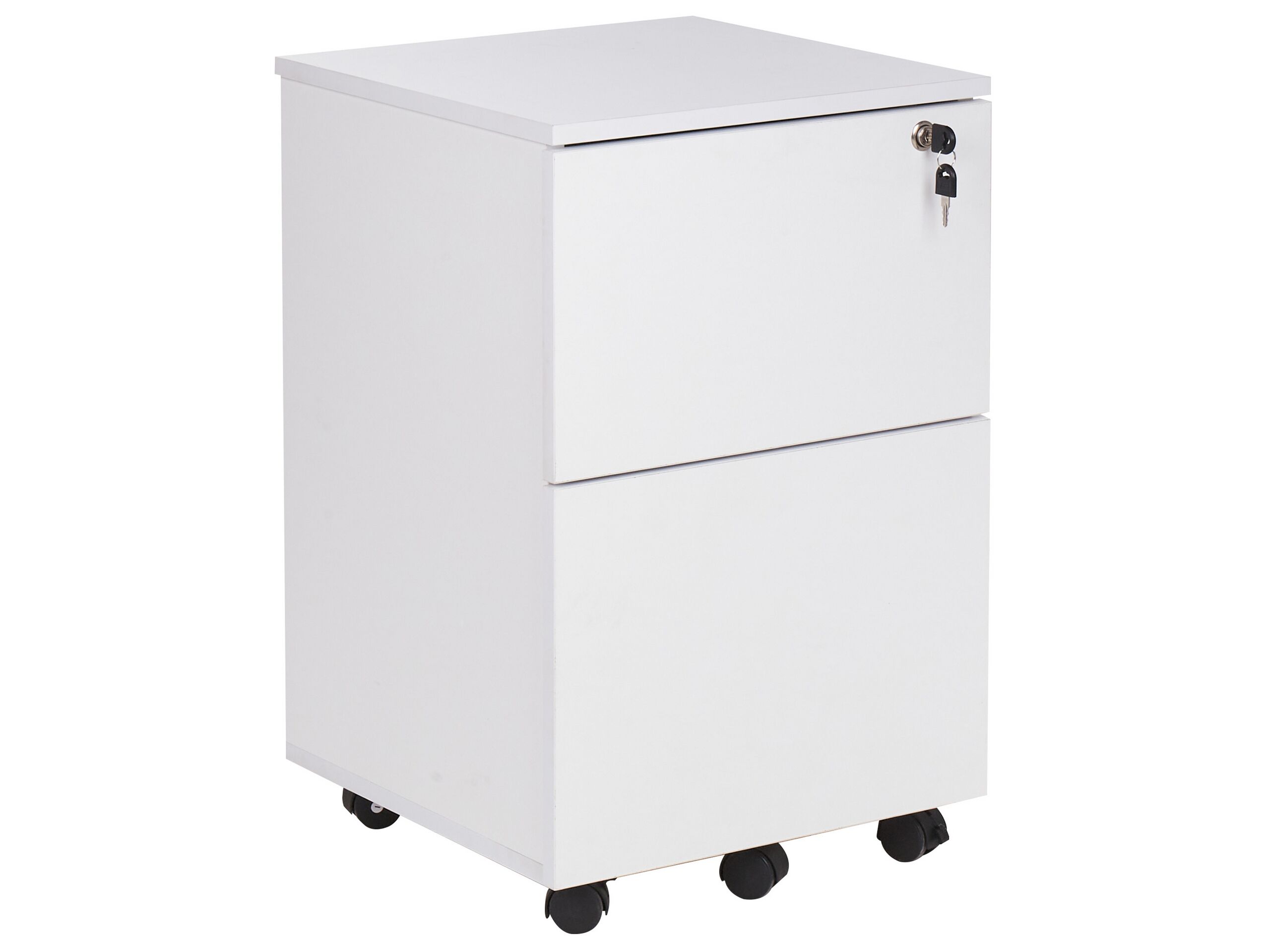 2 Drawer Storage Cabinet White JOHNSON - Gemini Interiors