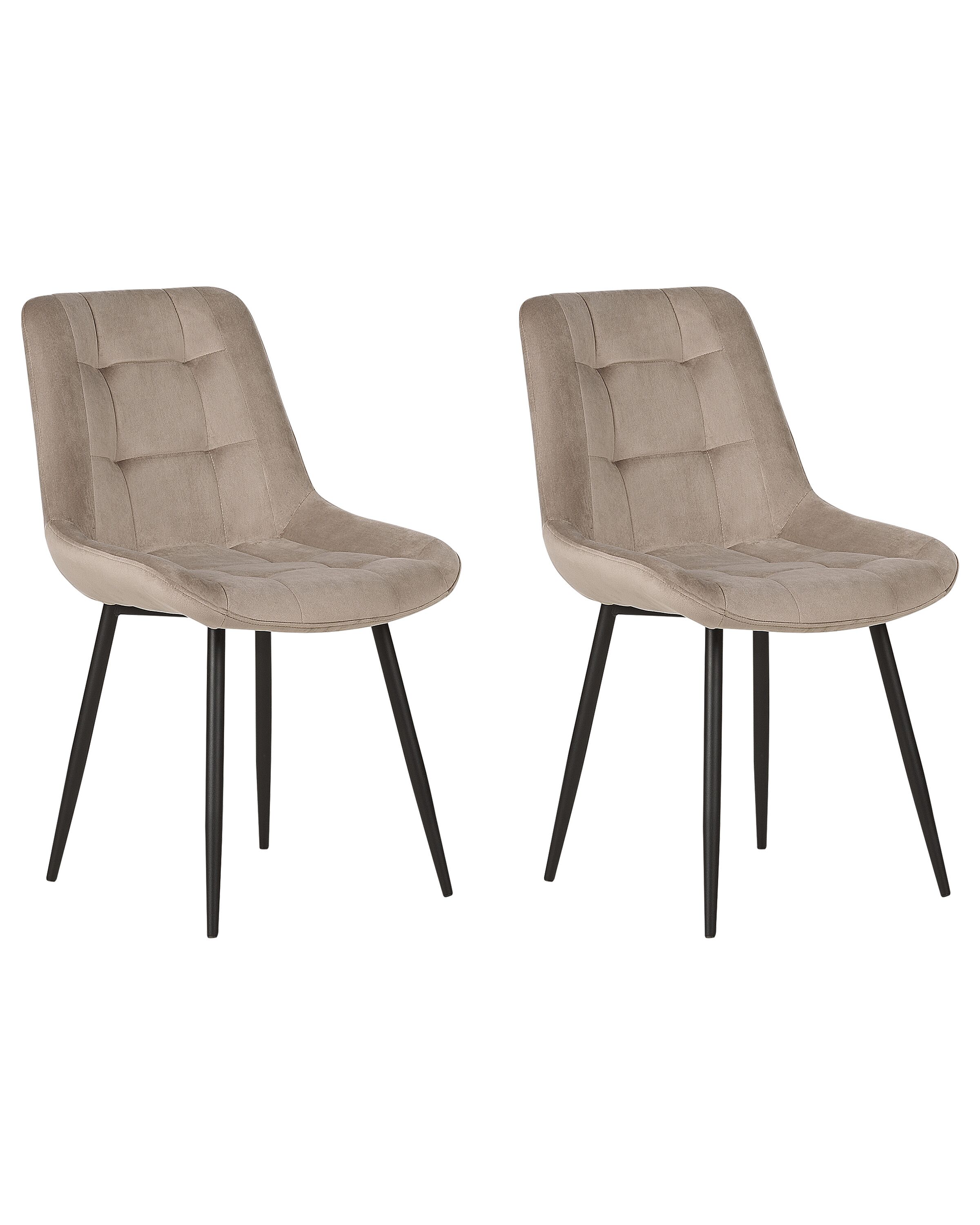 Set of 2 Velvet Dining Chairs Taupe MELROSE - Gemini Interiors