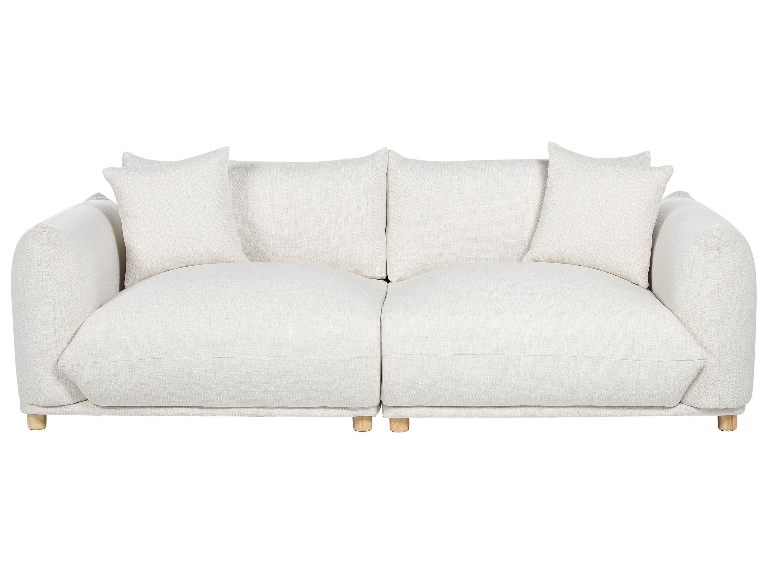 3 Seater Fabric Sofa Off-White LUVOS - Gemini Interiors