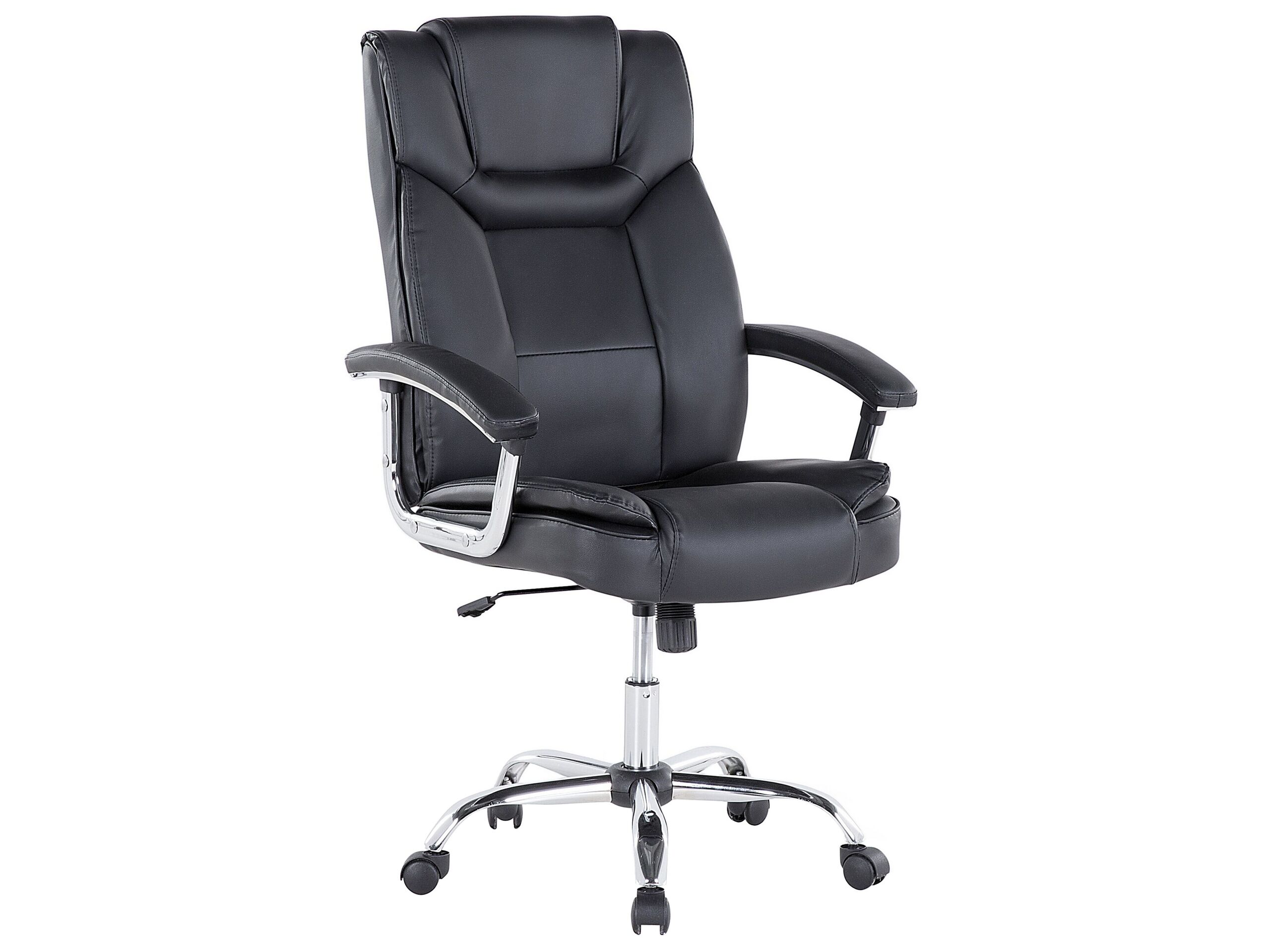 Executive Chair Faux Leather Black ADVANCE - Gemini Interiors