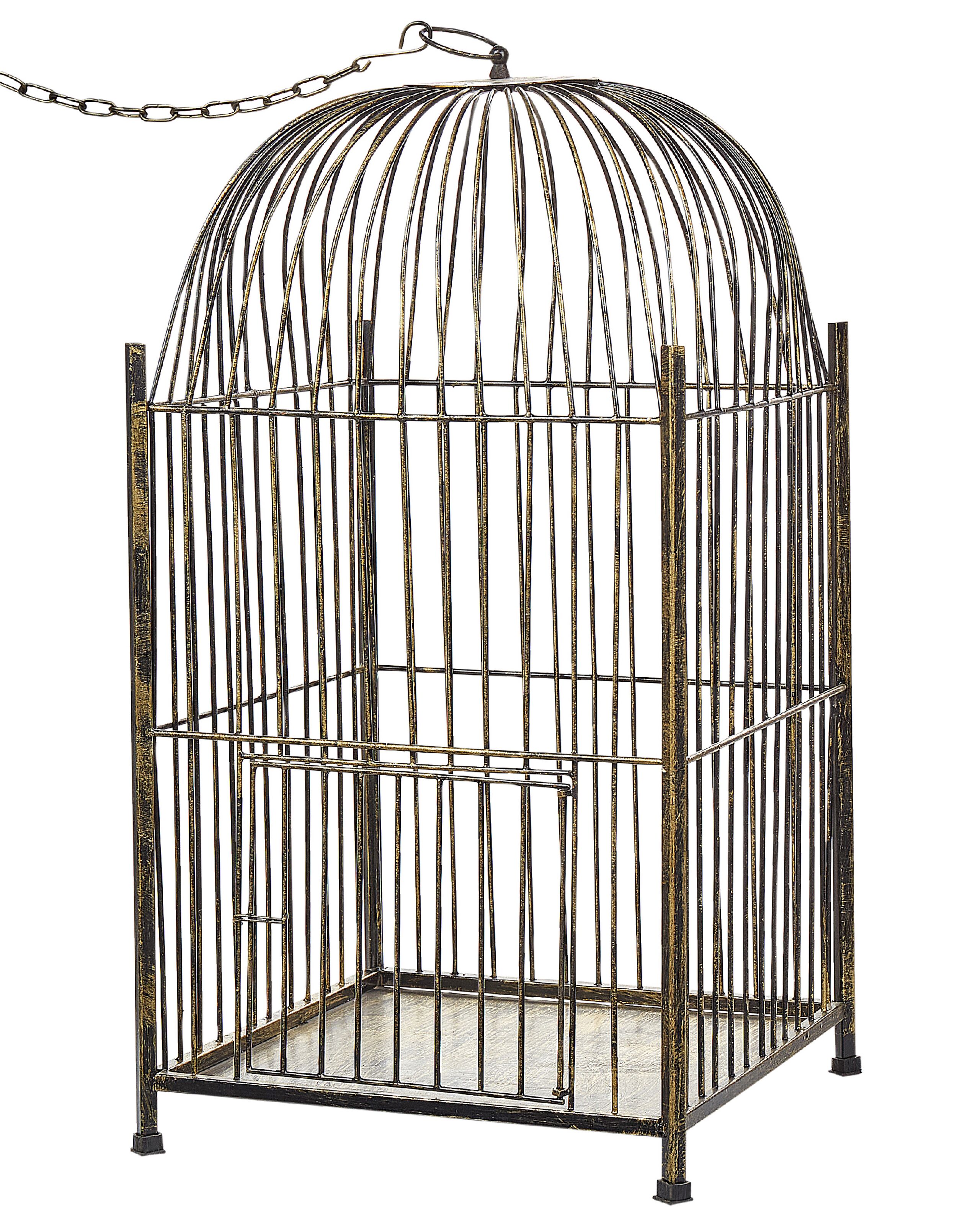 Metal Lantern 62 cm Distressed Gold COMOROS - Gemini Interiors