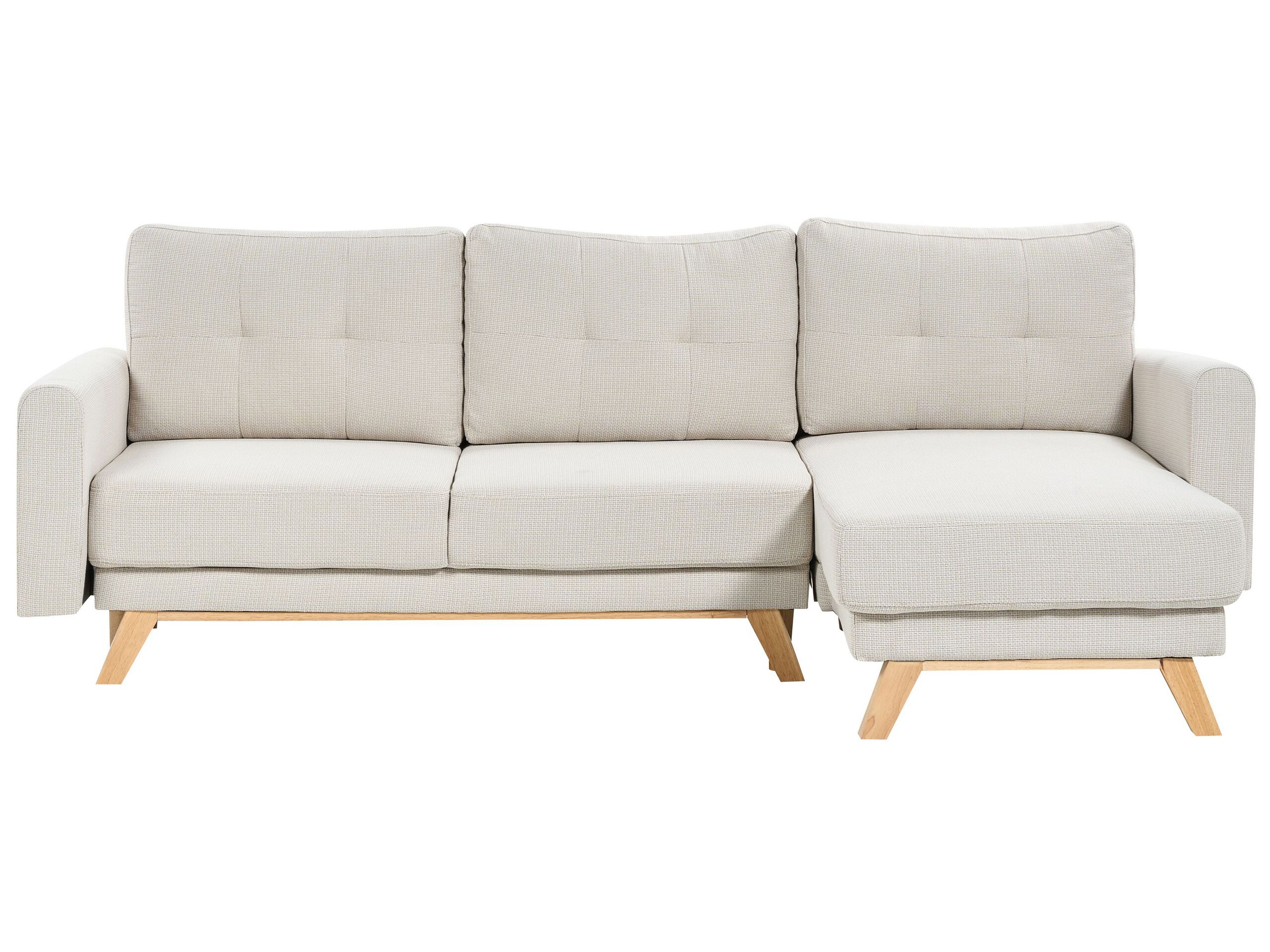 Left Hand Fabric Corner Sofa Beige SIRO - Gemini Interiors