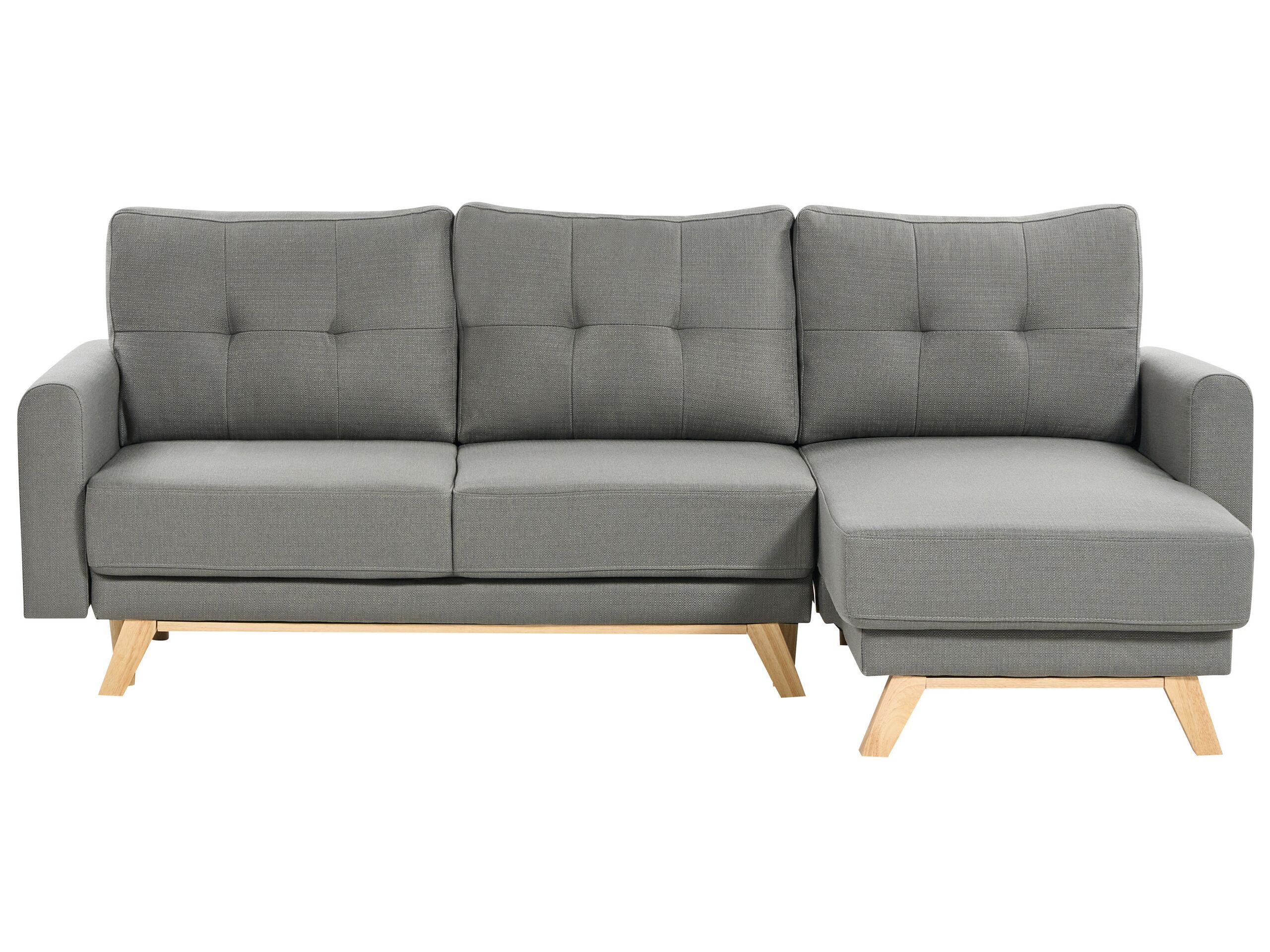 Left Hand Fabric Corner Sofa Grey SIRO - Gemini Interiors