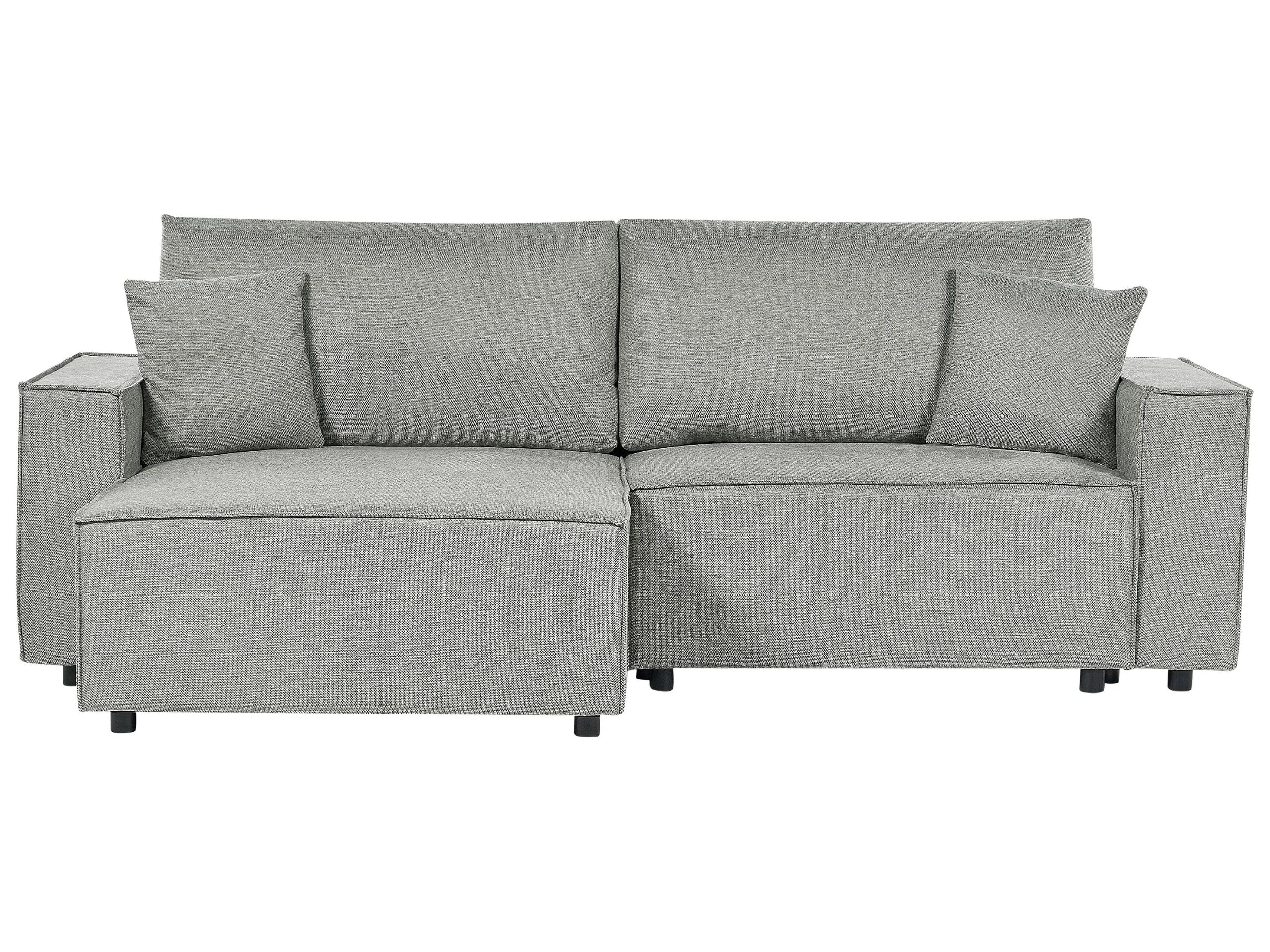 Right Hand Fabric Corner Sofa Bed with Storage Grey KARILA - Gemini Interiors