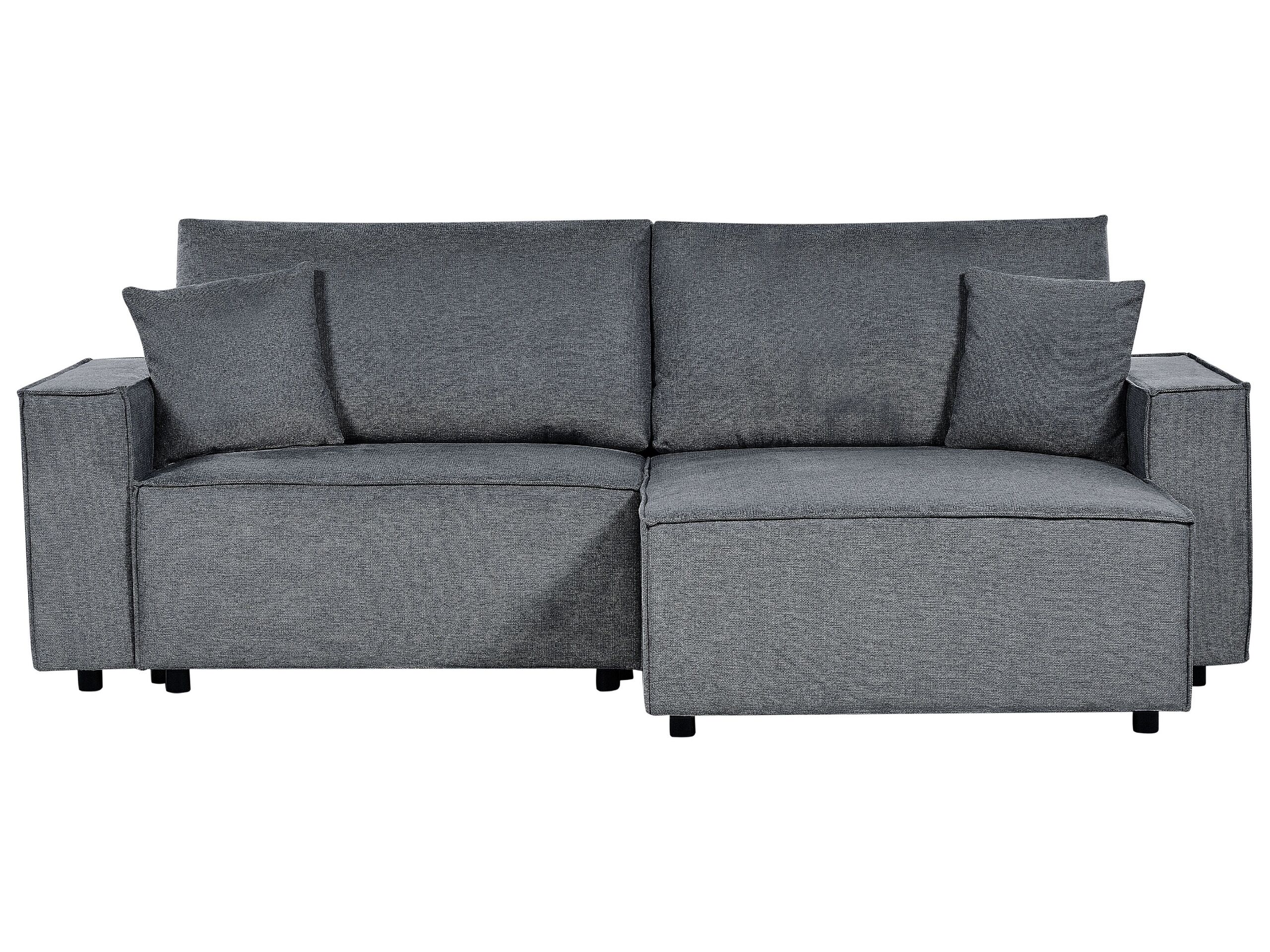 Left Hand Fabric Corner Sofa Bed with Storage Dark Grey KARILA - Gemini Interiors