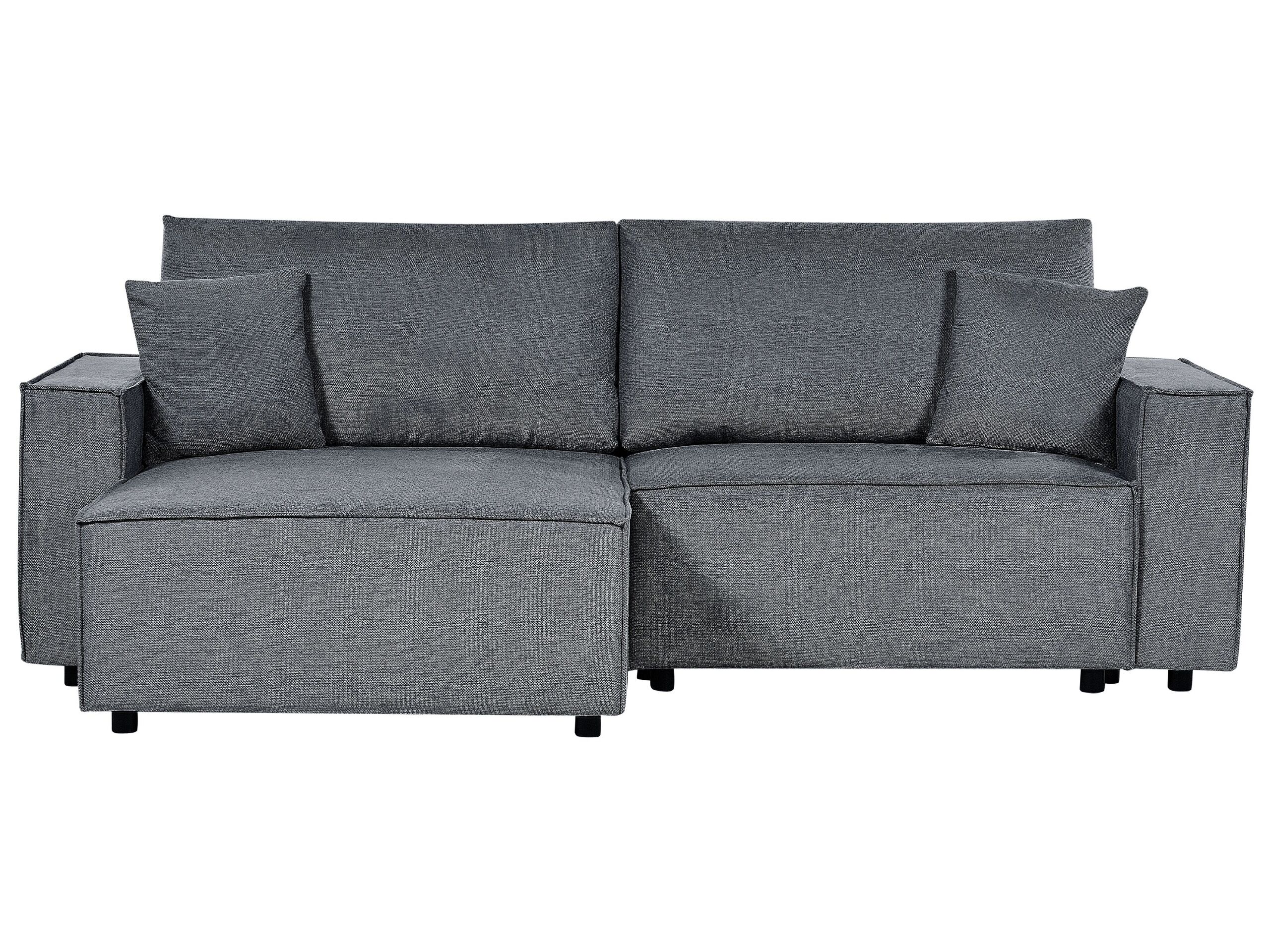 Right Hand Fabric Corner Sofa Bed with Storage Dark Grey KARILA - Gemini Interiors
