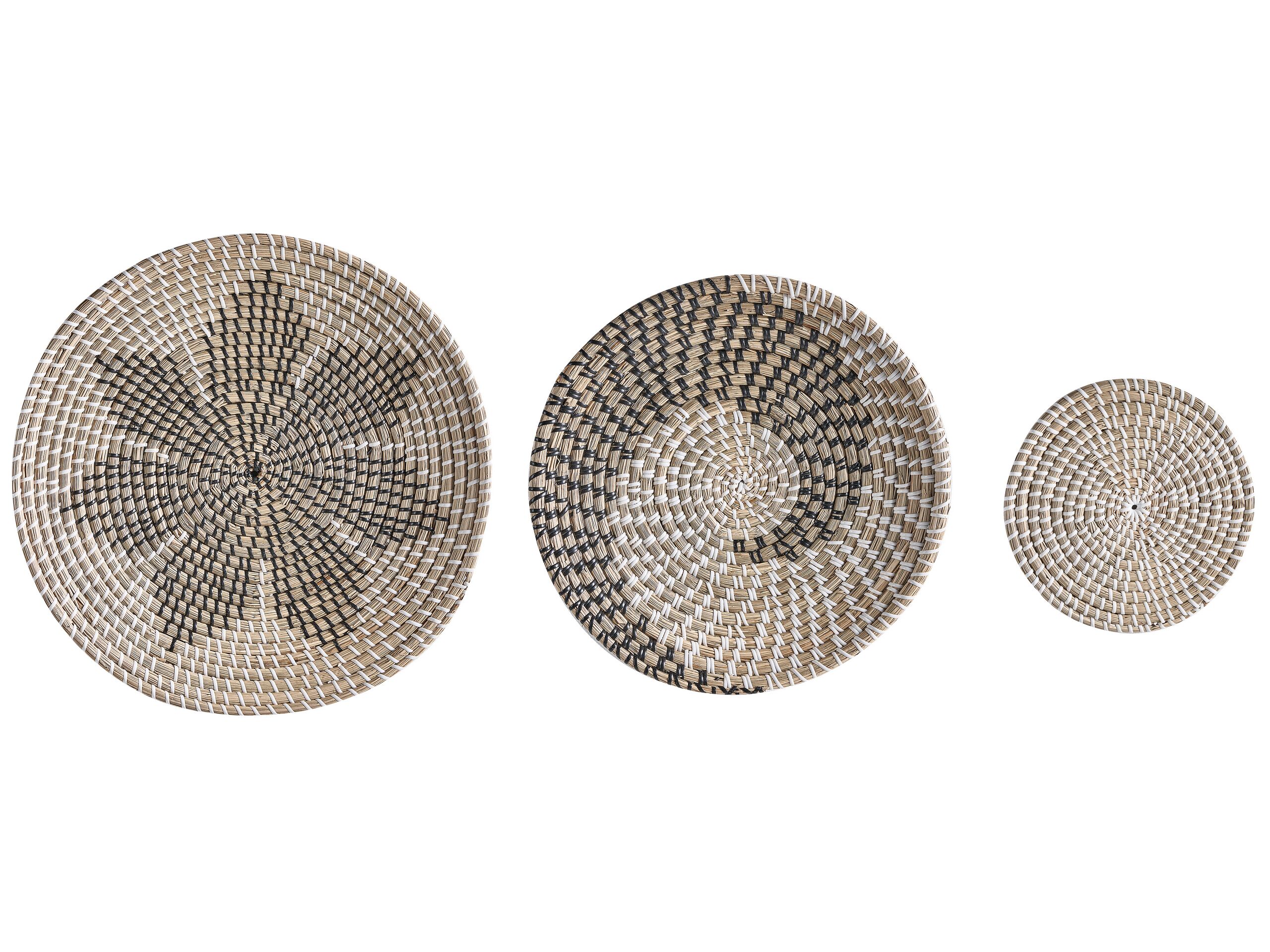 Set of 3 Seagrass Wall Decor Light CANTHO - Gemini Interiors