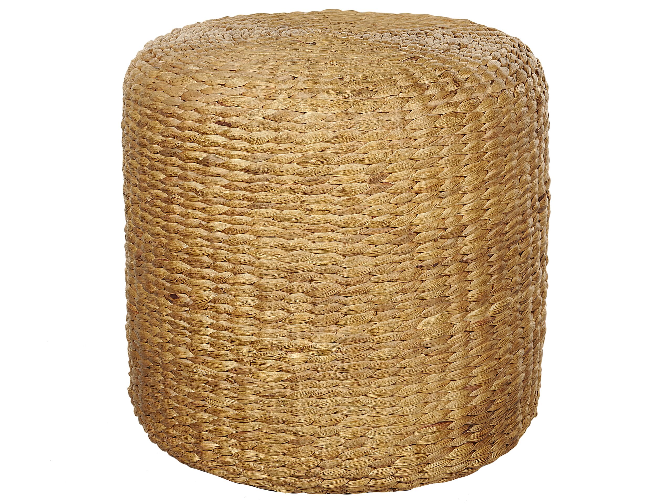 Water Hyacinth Wicker Pouffe Light BICHIR II - Gemini Interiors