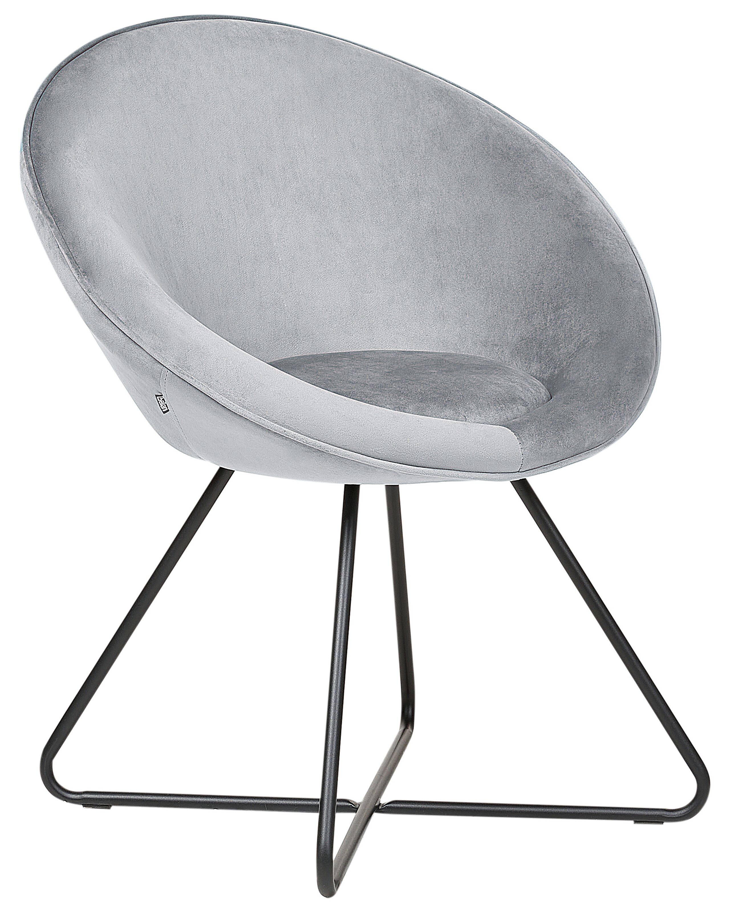 Velvet Accent Chair Light Grey FLOBY II - Gemini Interiors