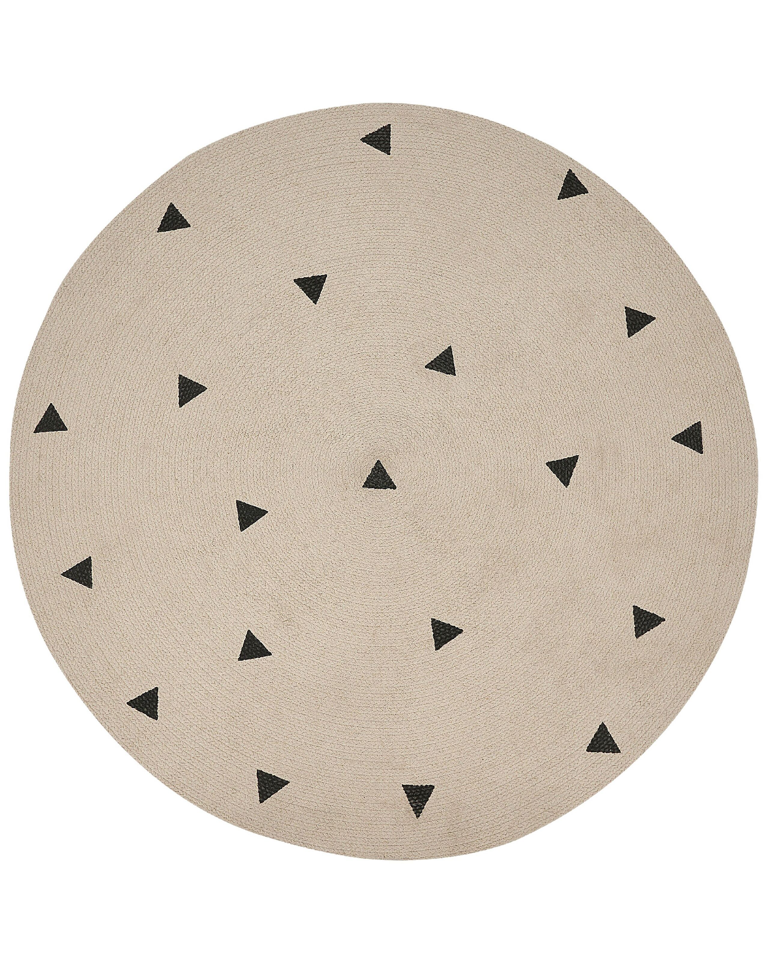 Round Cotton Area Rug 140cm Beige - Gemini Interiors