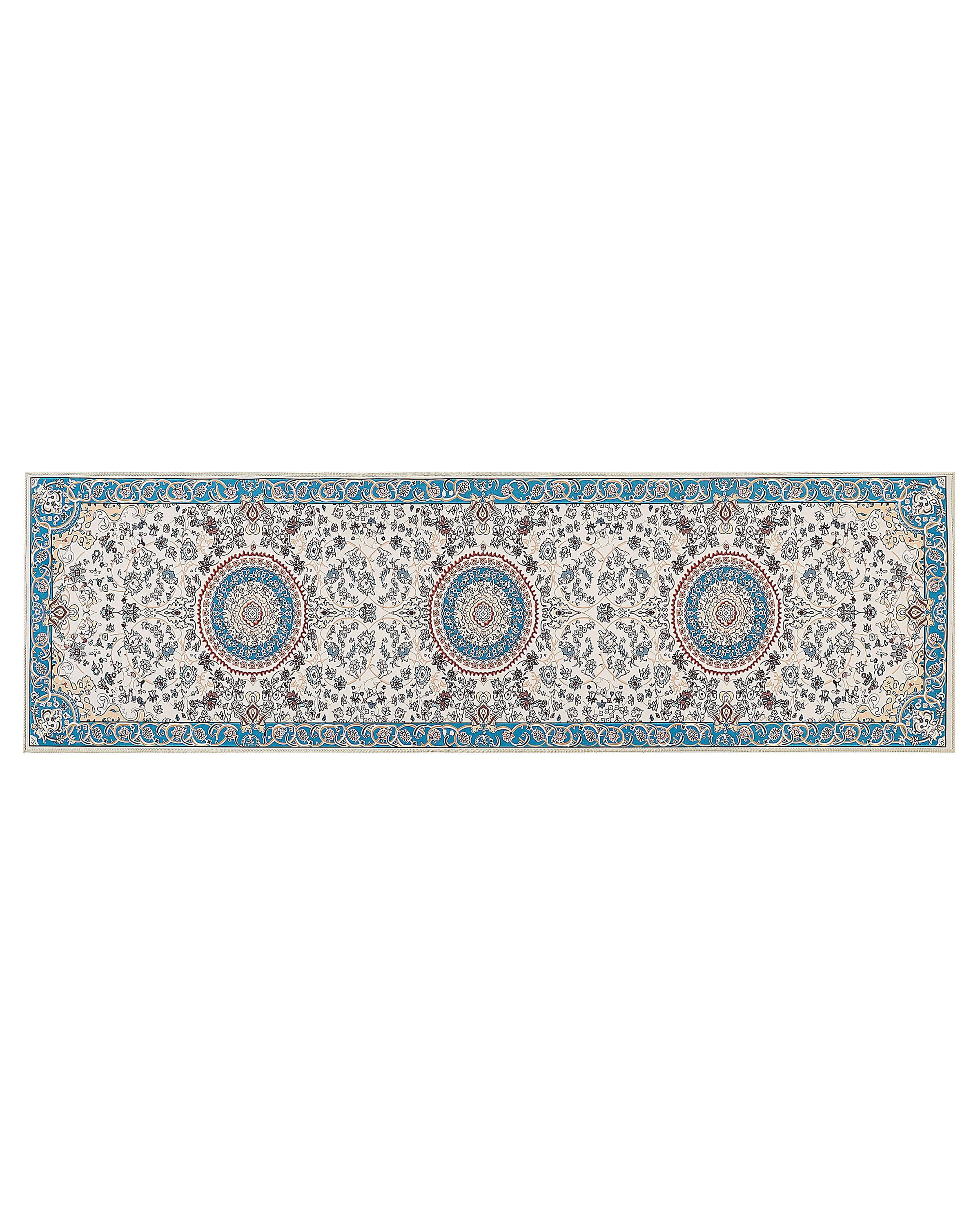 Runner Rug 60x200cm Beige and Blue - Gemini Interiors