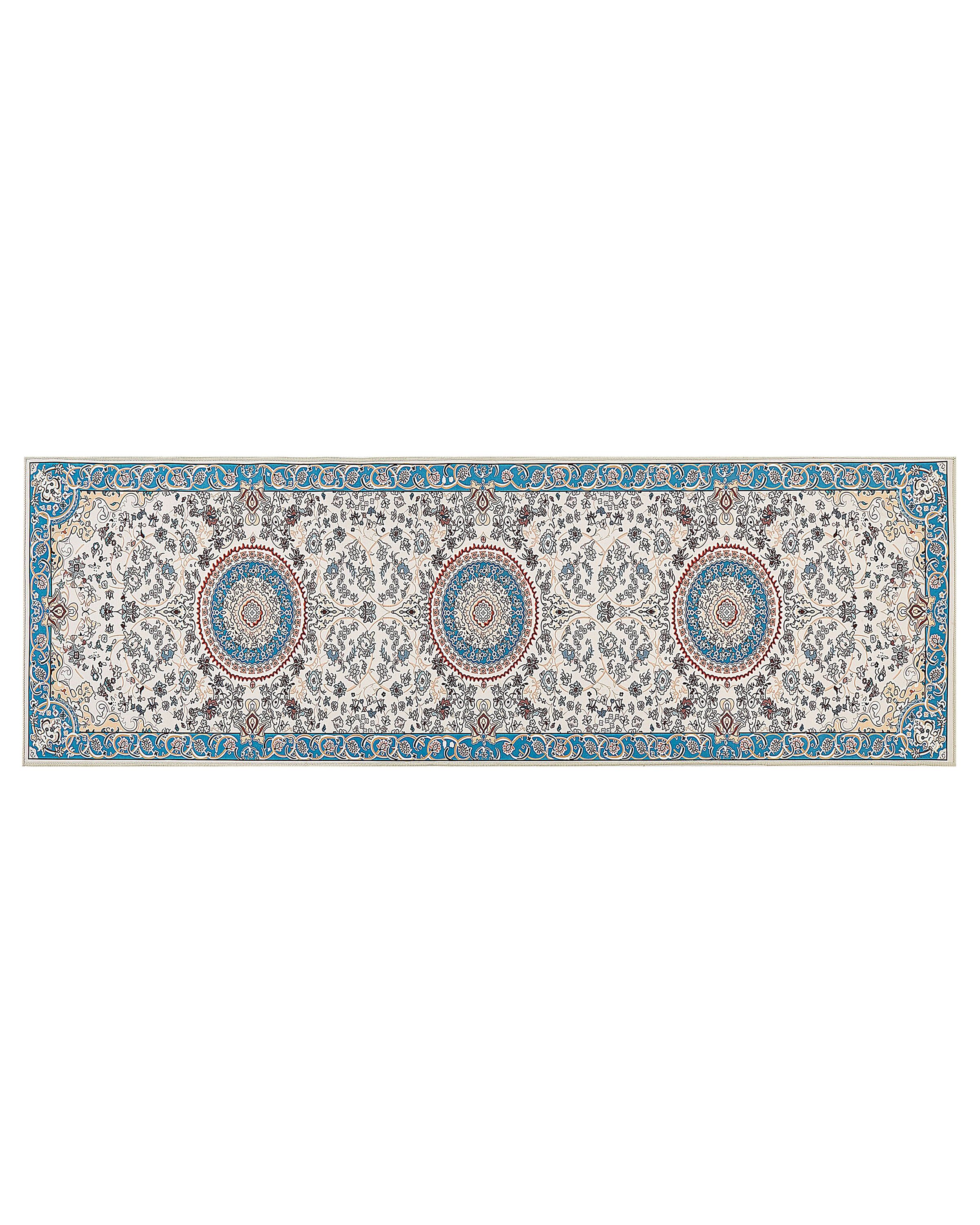 Runner Rug 80x240cm Beige and Blue - Gemini Interiors