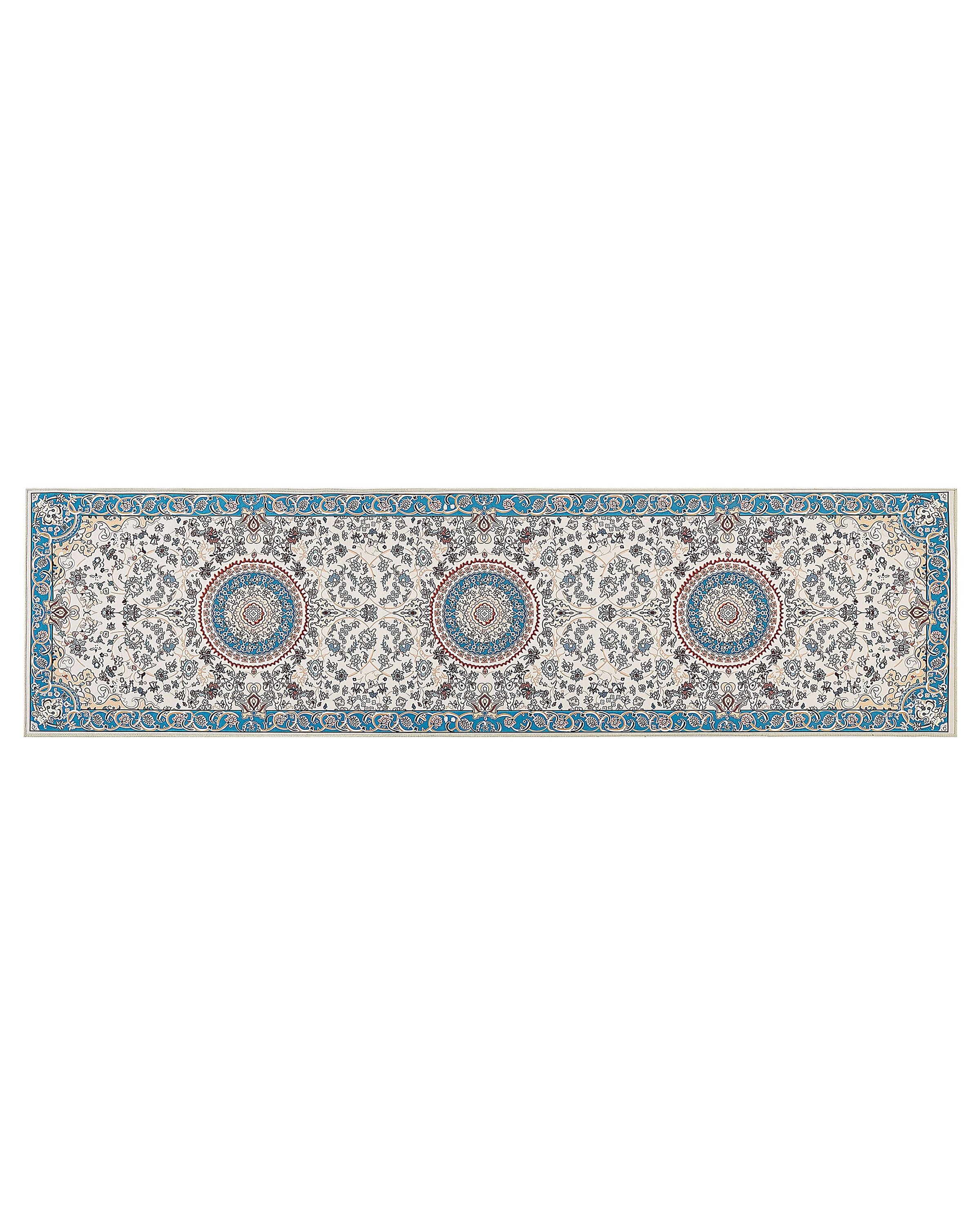 Runner Rug 80x300cm Beige and Blue - Gemini Interiors