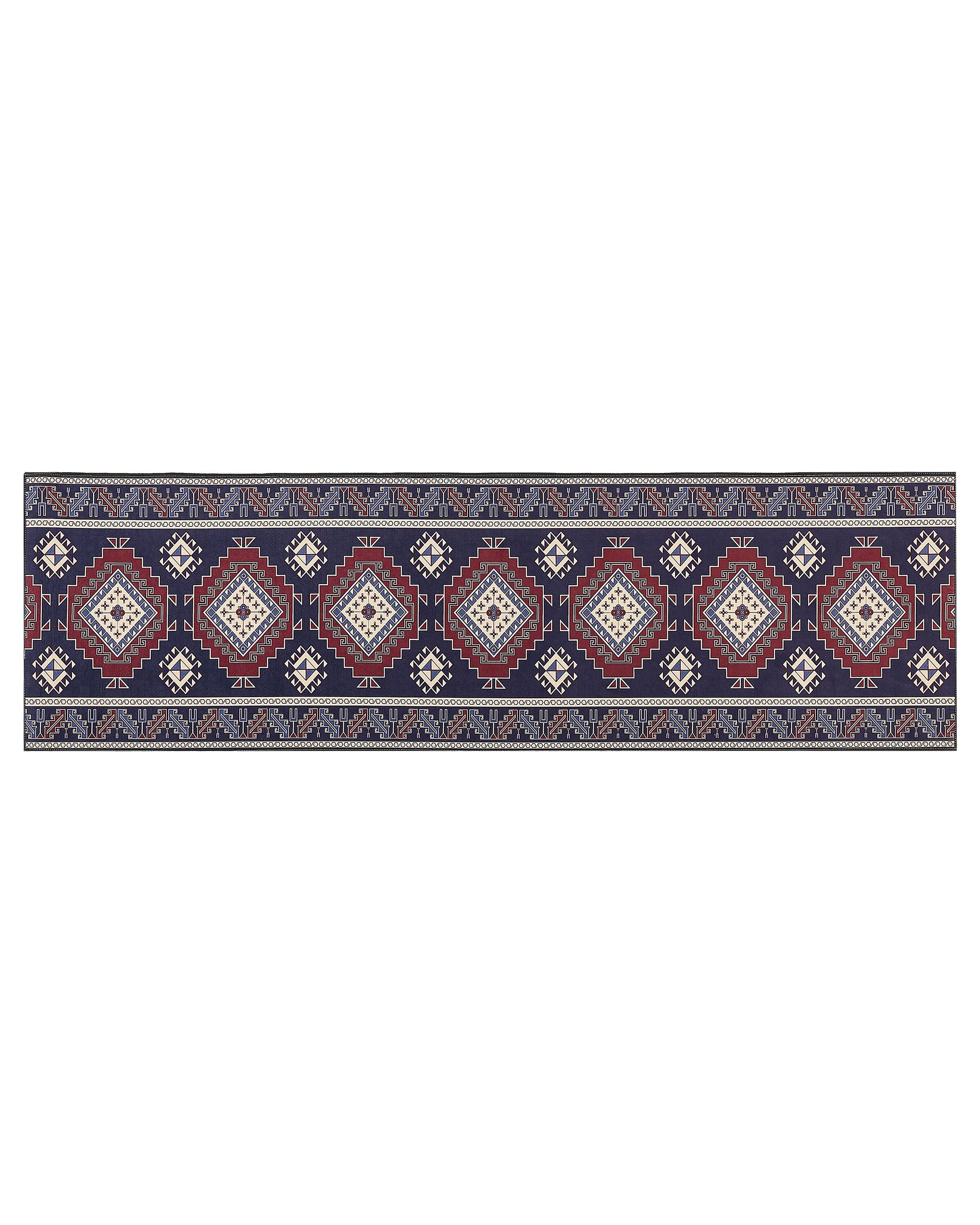Runner Rug 60x200cm Blue and Red - Gemini Interiors