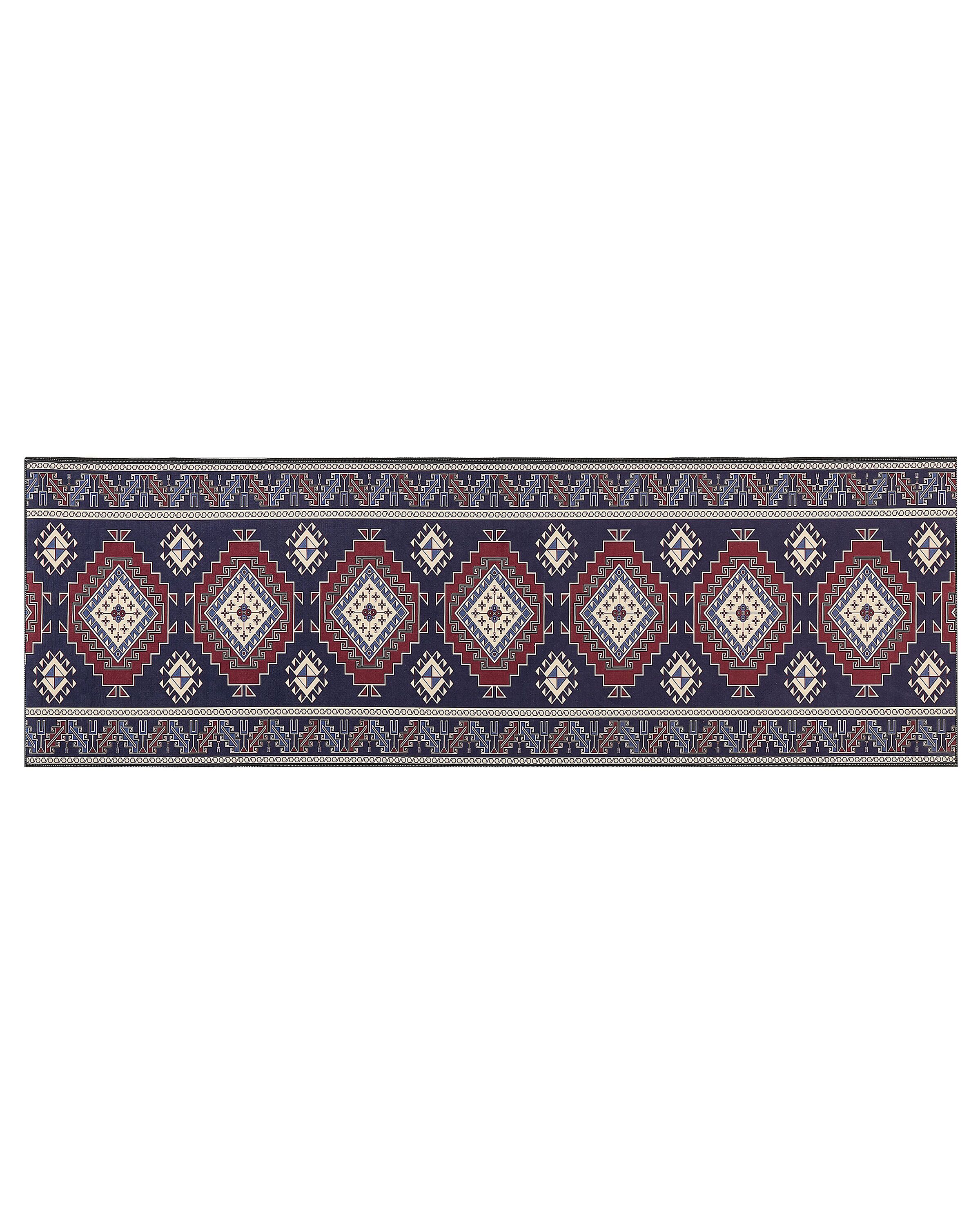 Runner Rug 80x240cm Blue and Red - Gemini Interiors