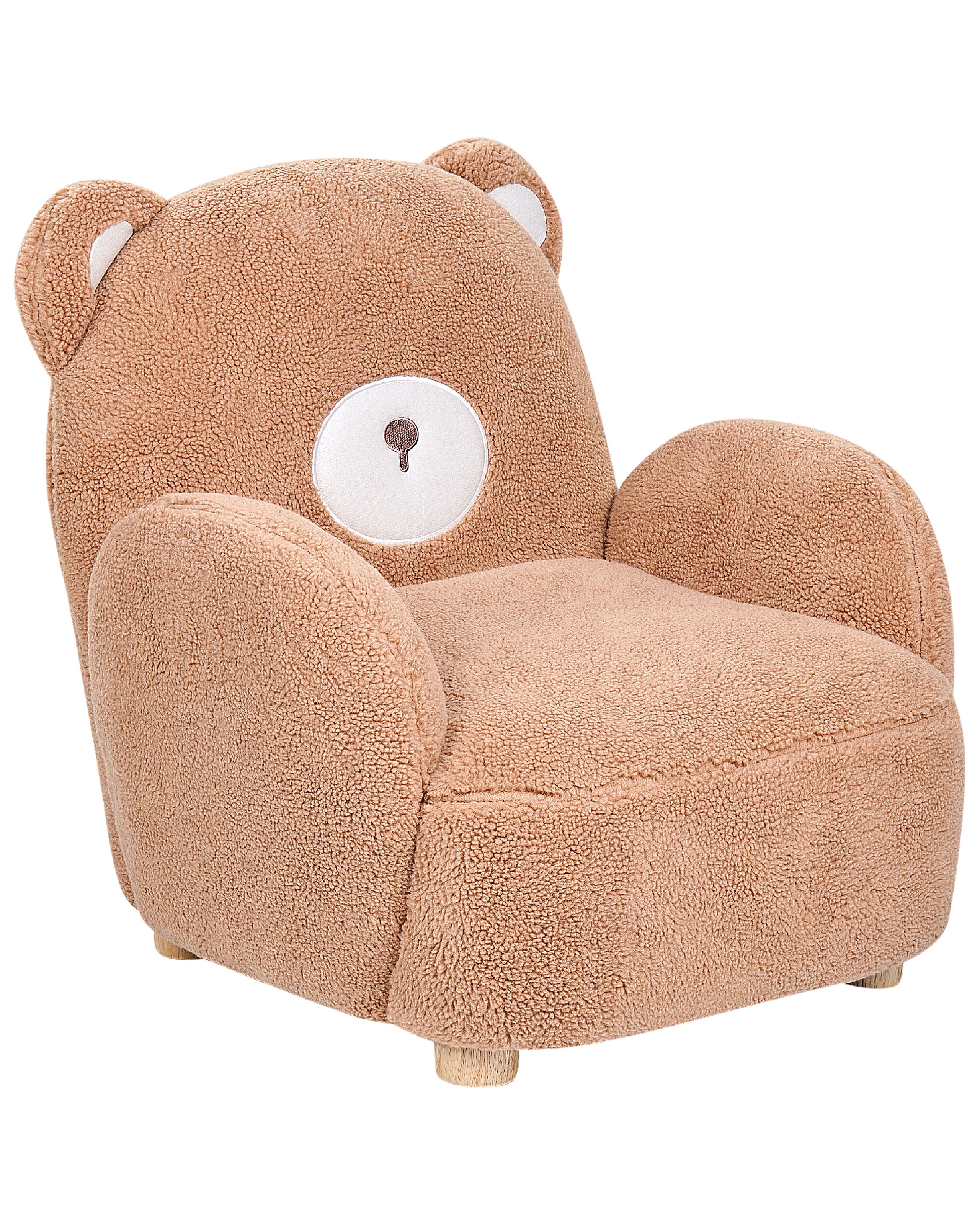 Kids Armchair Bear Faux Fur Brown BOO - Gemini Interiors