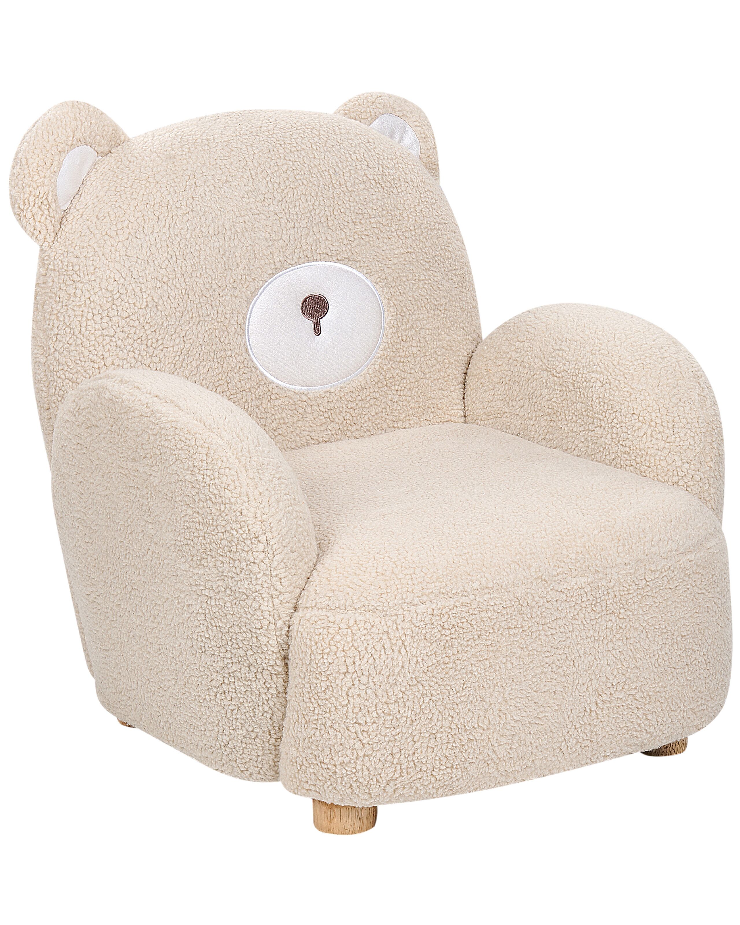Kids Armchair Bear Faux Fur Beige BOO - Gemini Interiors