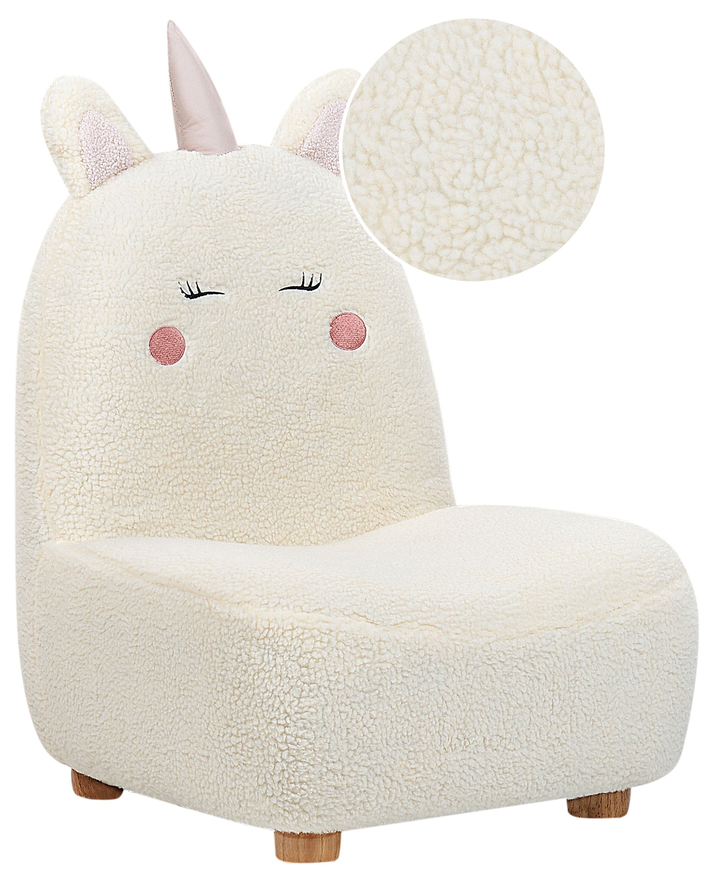 Teddy Kids Armchair Unicorn White LULEA - Gemini Interiors