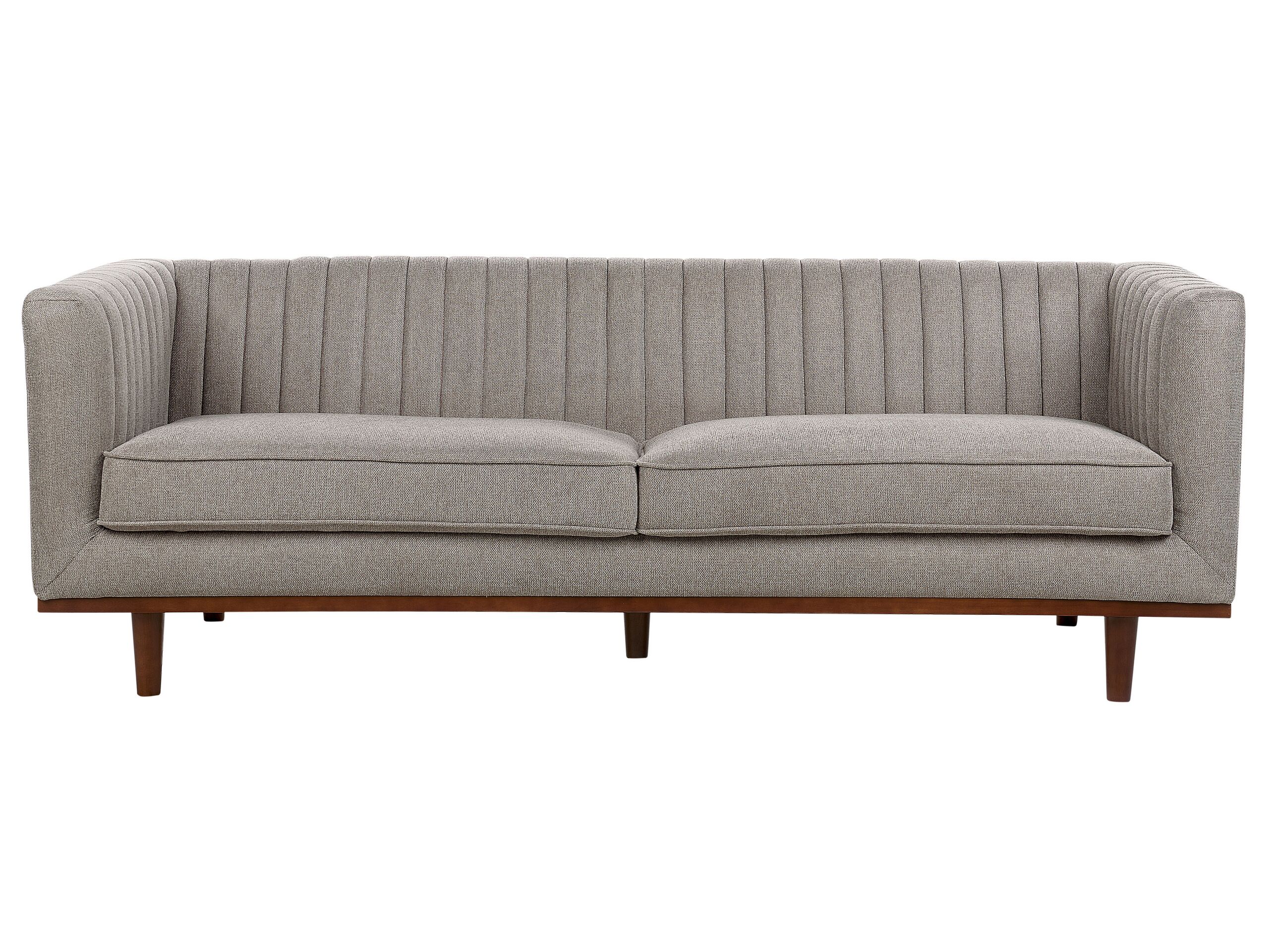 3 Seater Fabric Sofa Light Brown SKAULE - Gemini Interiors