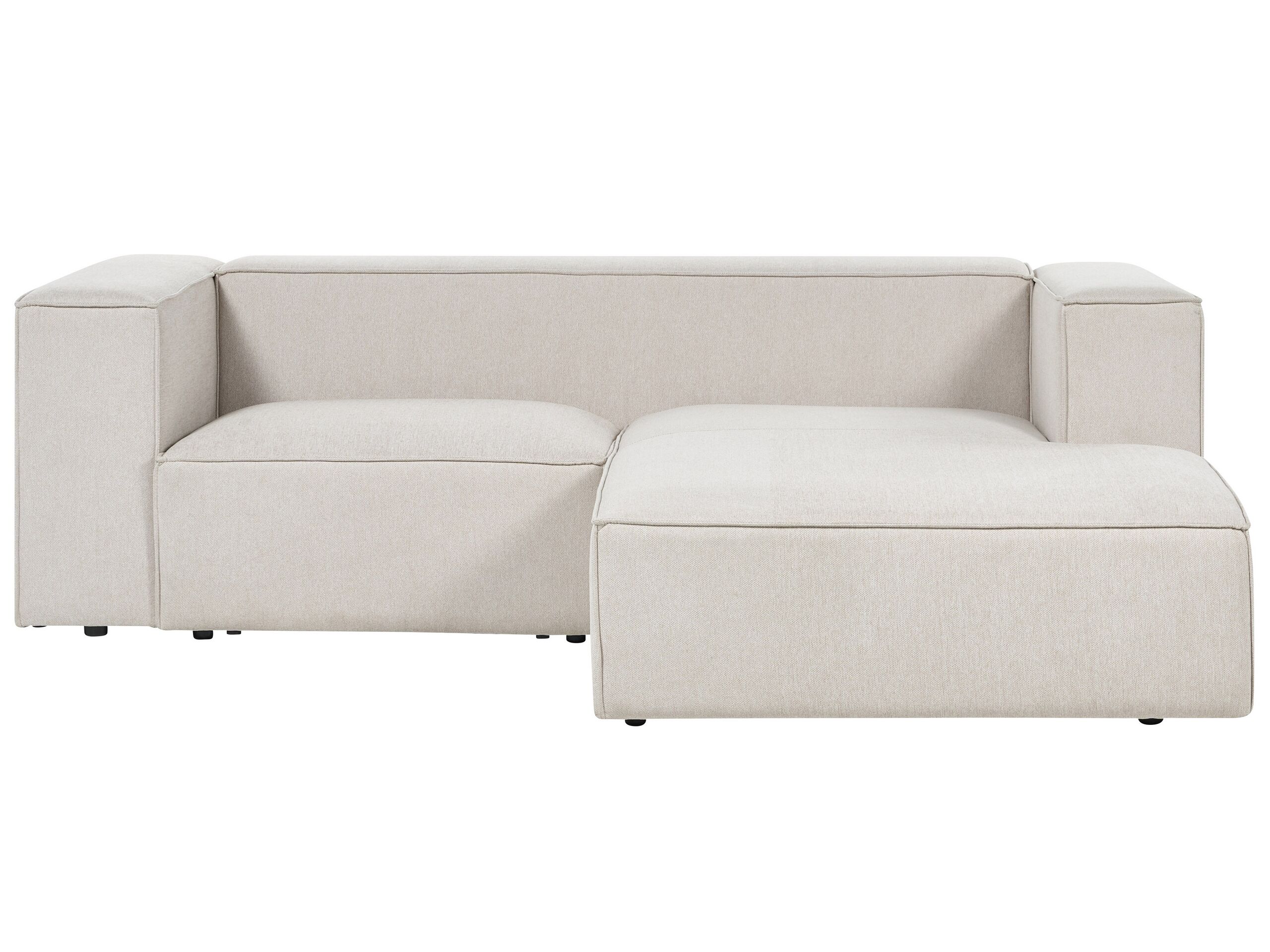 Left Hand 2 Seater Corner Sofa Beige VERNON - Gemini Interiors