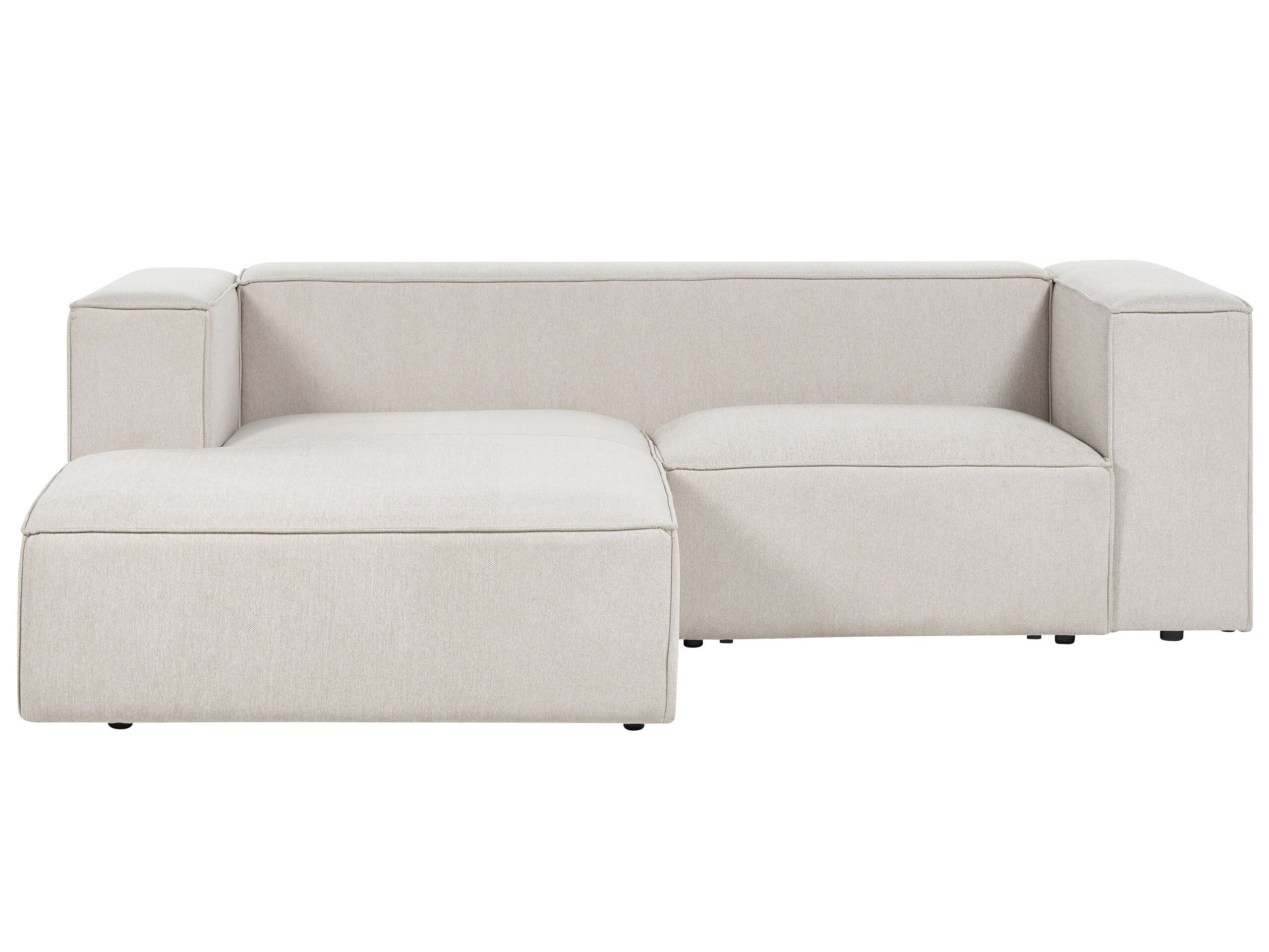 Right Hand 2 Seater Corner Sofa Beige VERNON - Gemini Interiors