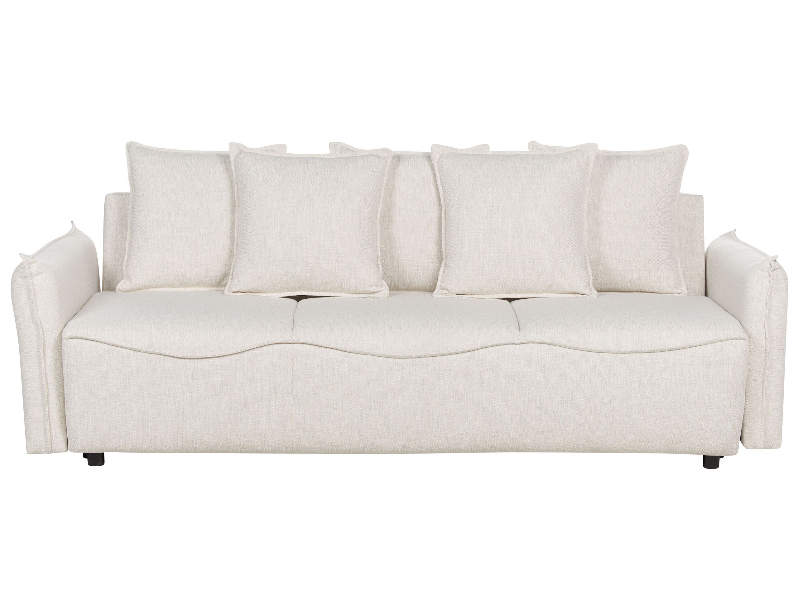 Fabric Sofa Bed with Storage White KRAMA - Gemini Interiors