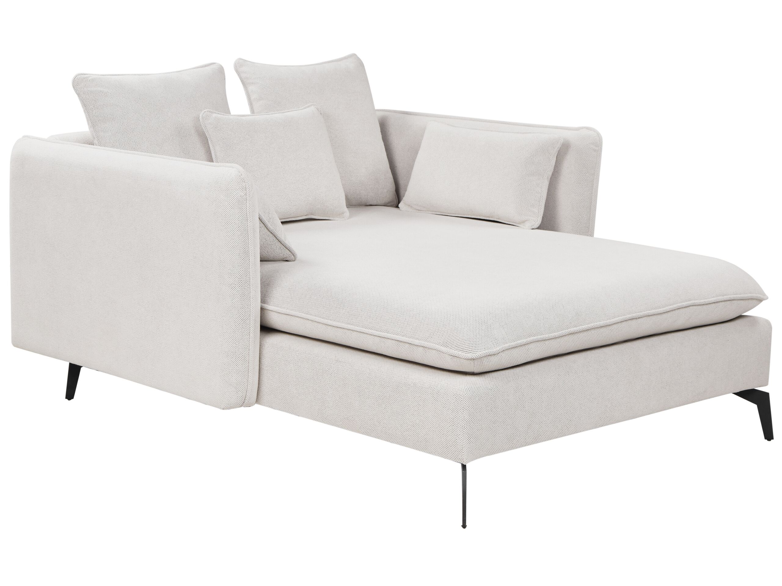 Fabric Chaise Lounge Light Beige CHARMES - Gemini Interiors