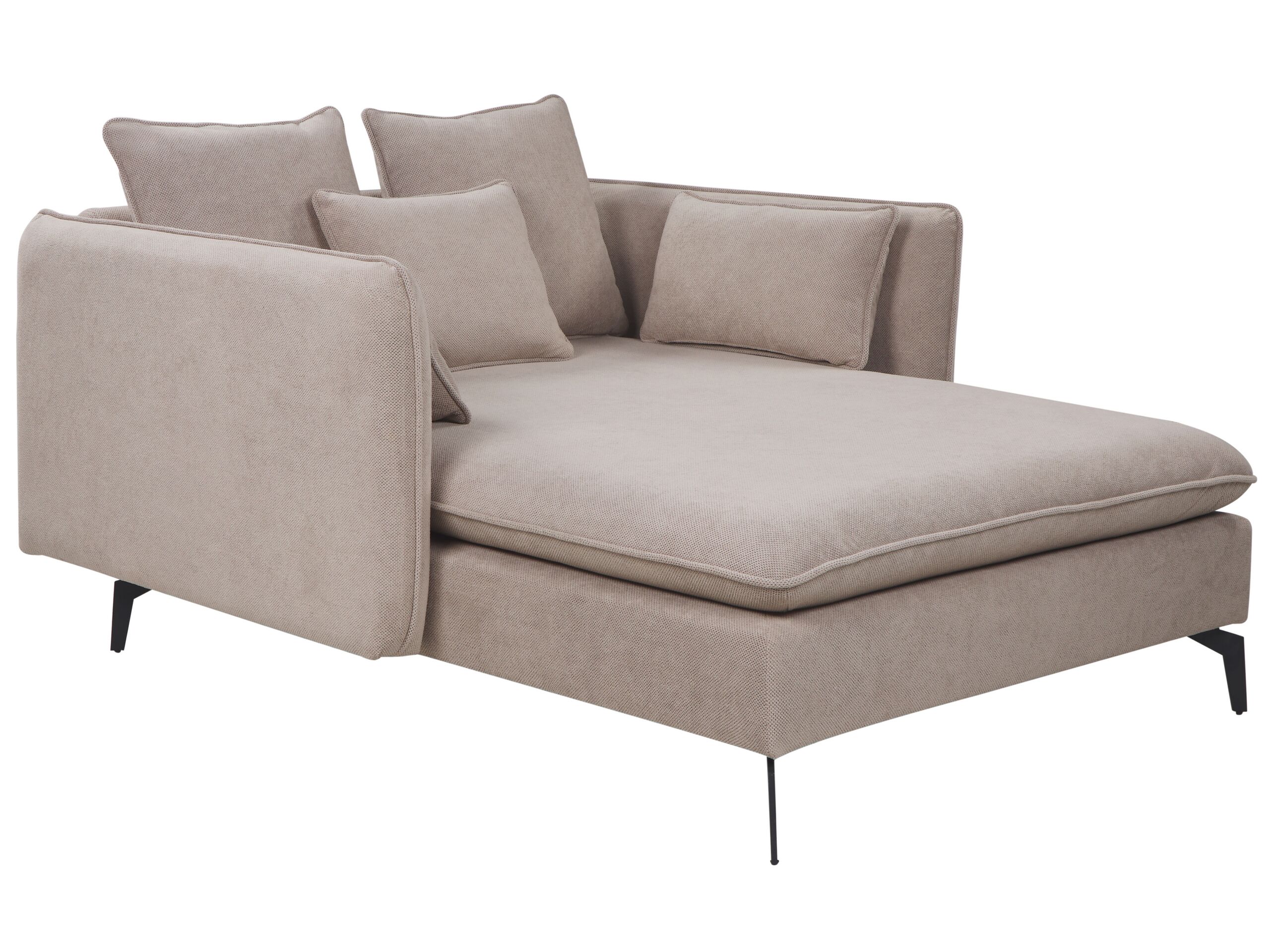 Fabric Chaise Lounge Taupe CHARMES - Gemini Interiors