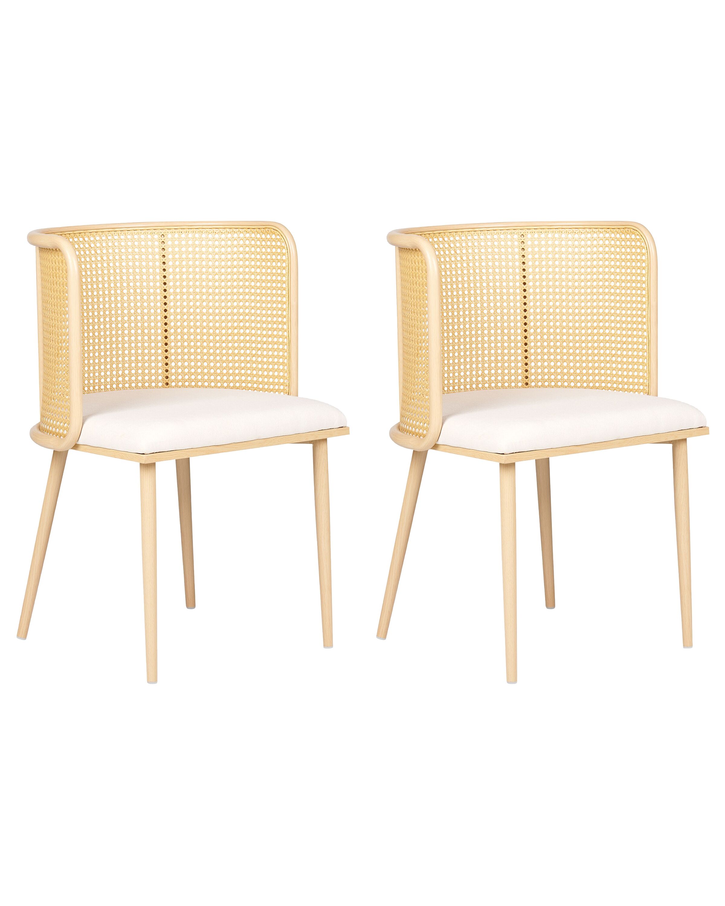 Set of 2 Metal Dining Chairs Light Wood KOBUK - Gemini Interiors