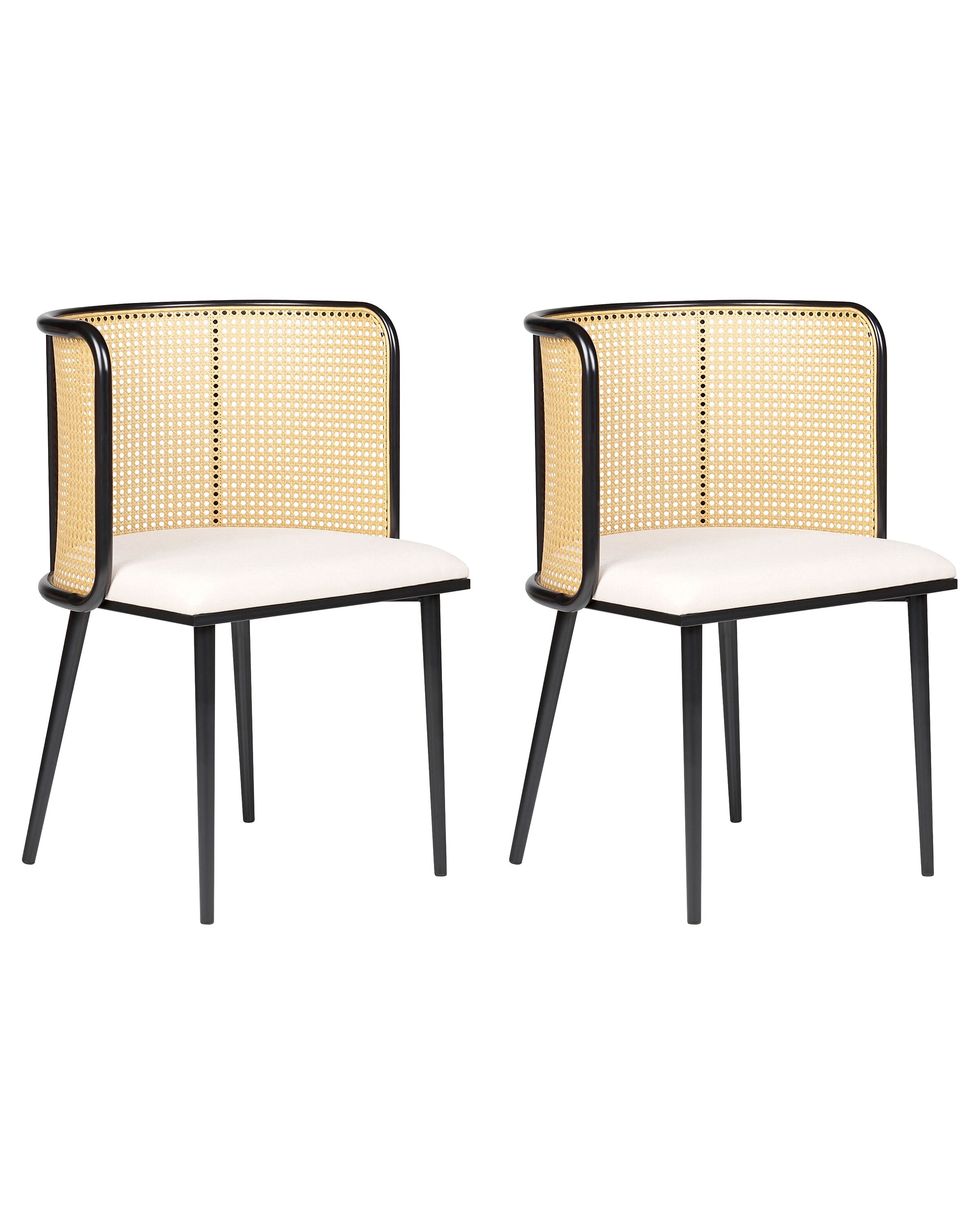 Set of 2 Metal Dining Chairs Black KOBUK - Gemini Interiors